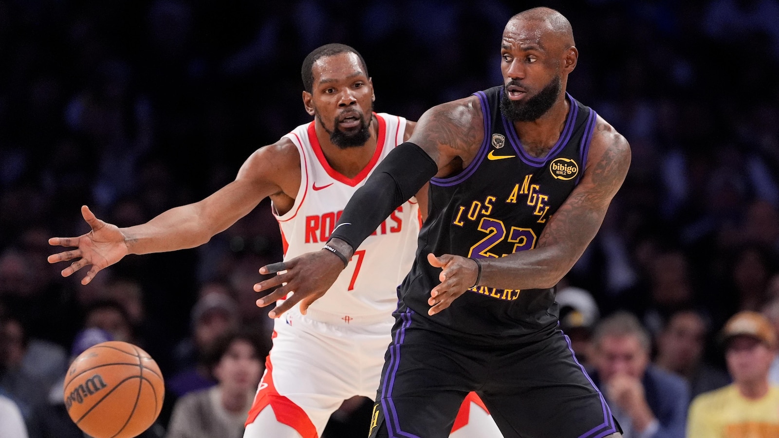 LeBron scores 28, leads short-handed Lakers past Durant's Rockets again 101-94 for 2-0 series lead