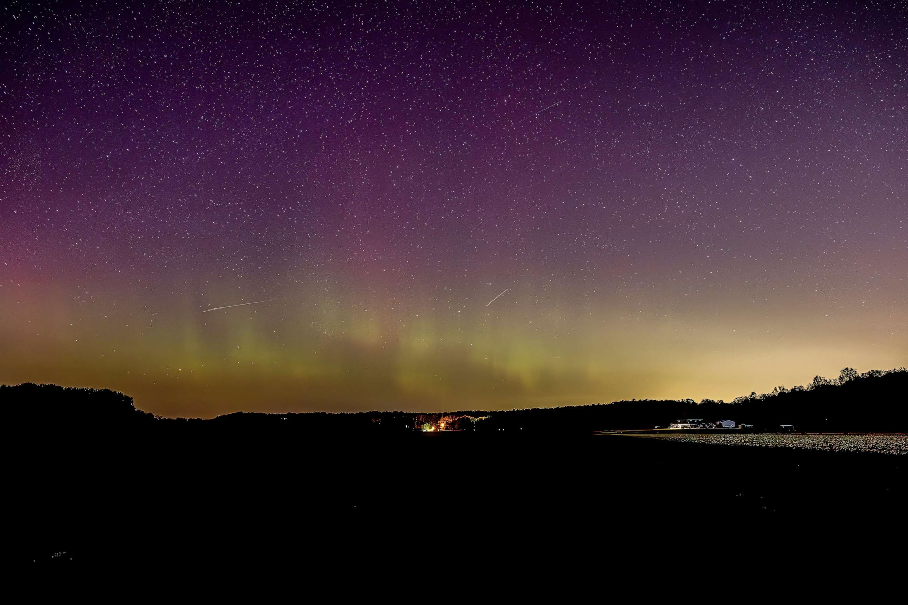 PHOTO: The Aurora Borealis (Northern Lights) can be seen from North Bottom Road in Bloomington, Ind.