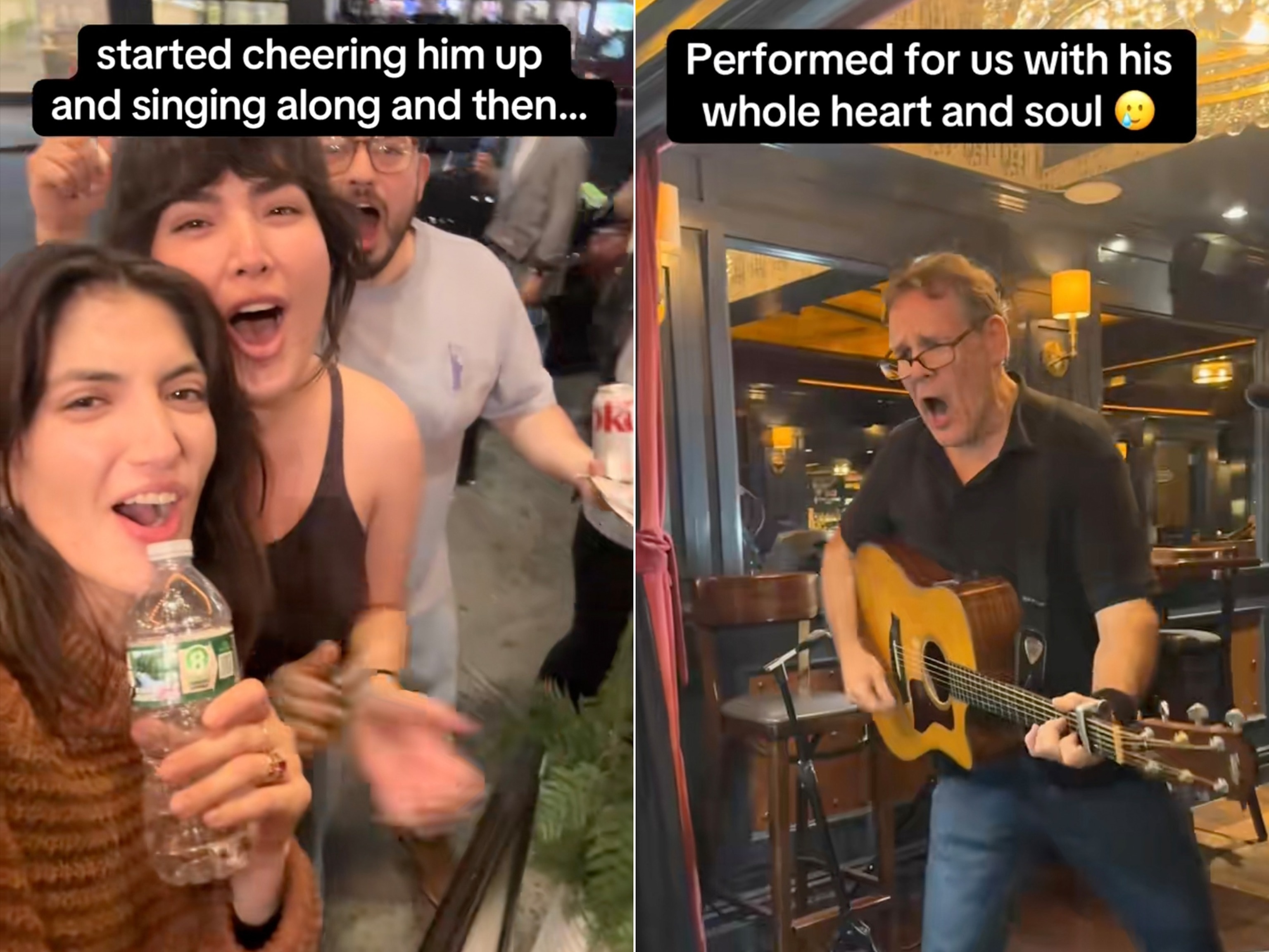 Tom Riccobono Strangers stop to cheer on musician performing at empty New York City ...