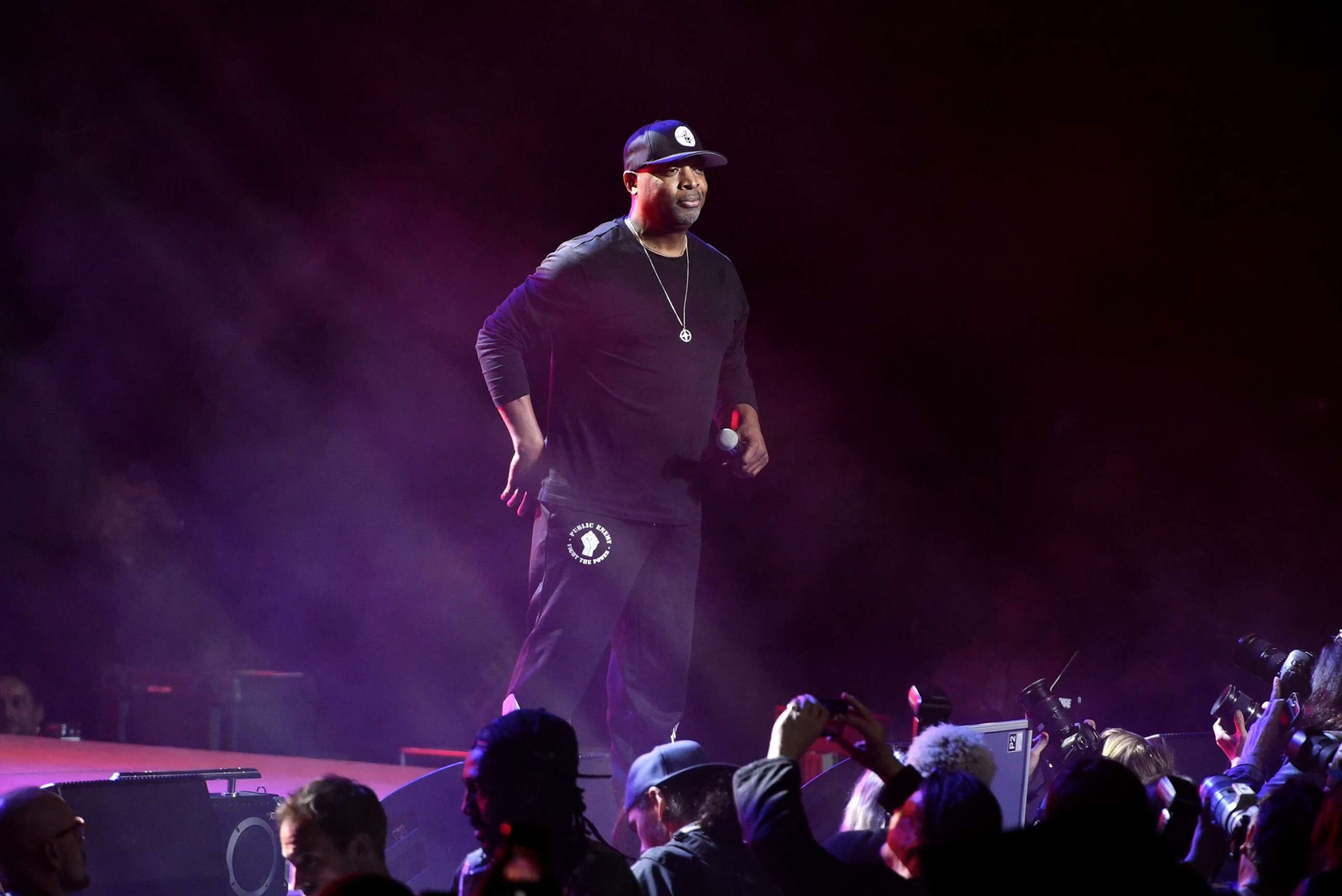 PHOTO: In this March 1, 2020, file photo, hip-hop legend Chuck D performs in Los Angeles.