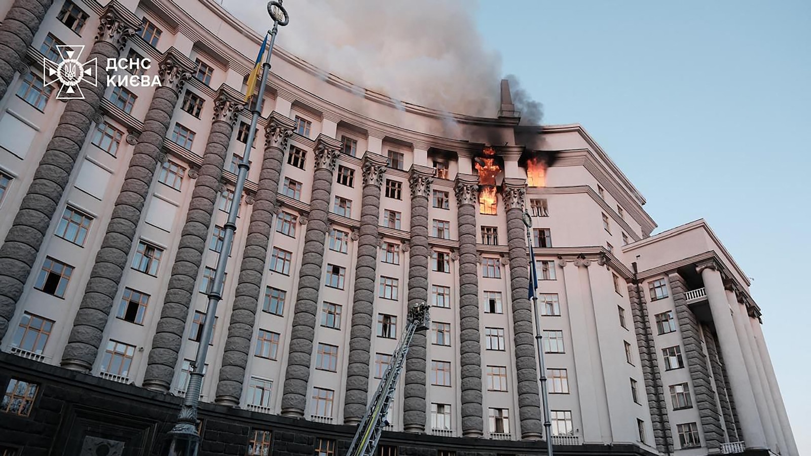Russia Launches Largest Drone, Missile Attack Hitting Kyiv Government Building