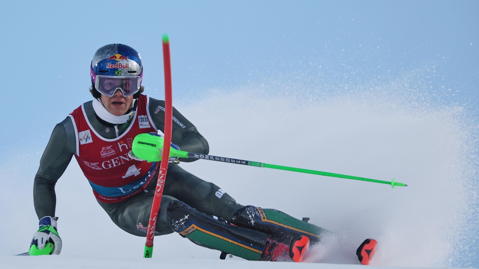 Chasing Brazil's first Alpine skiing World Cup win, Pinheiro Braathen leads slalom after 1st run