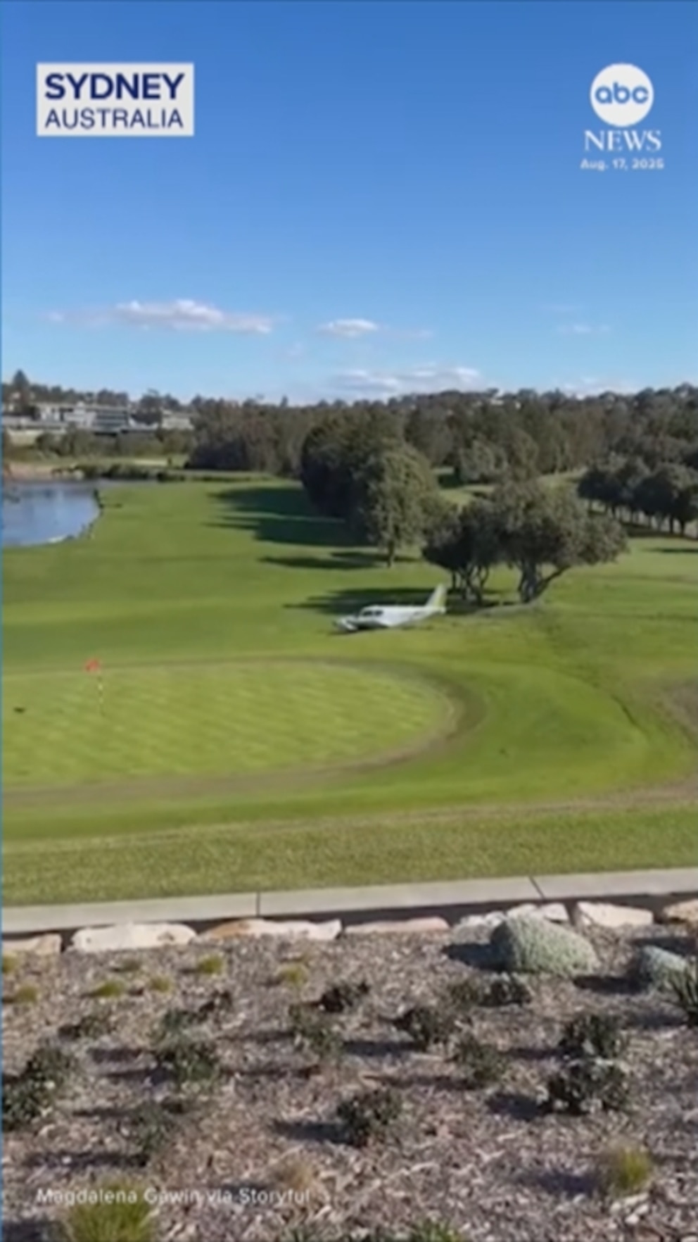 NextImg:Video No injuries after small plane crashes onto golf course in Australia