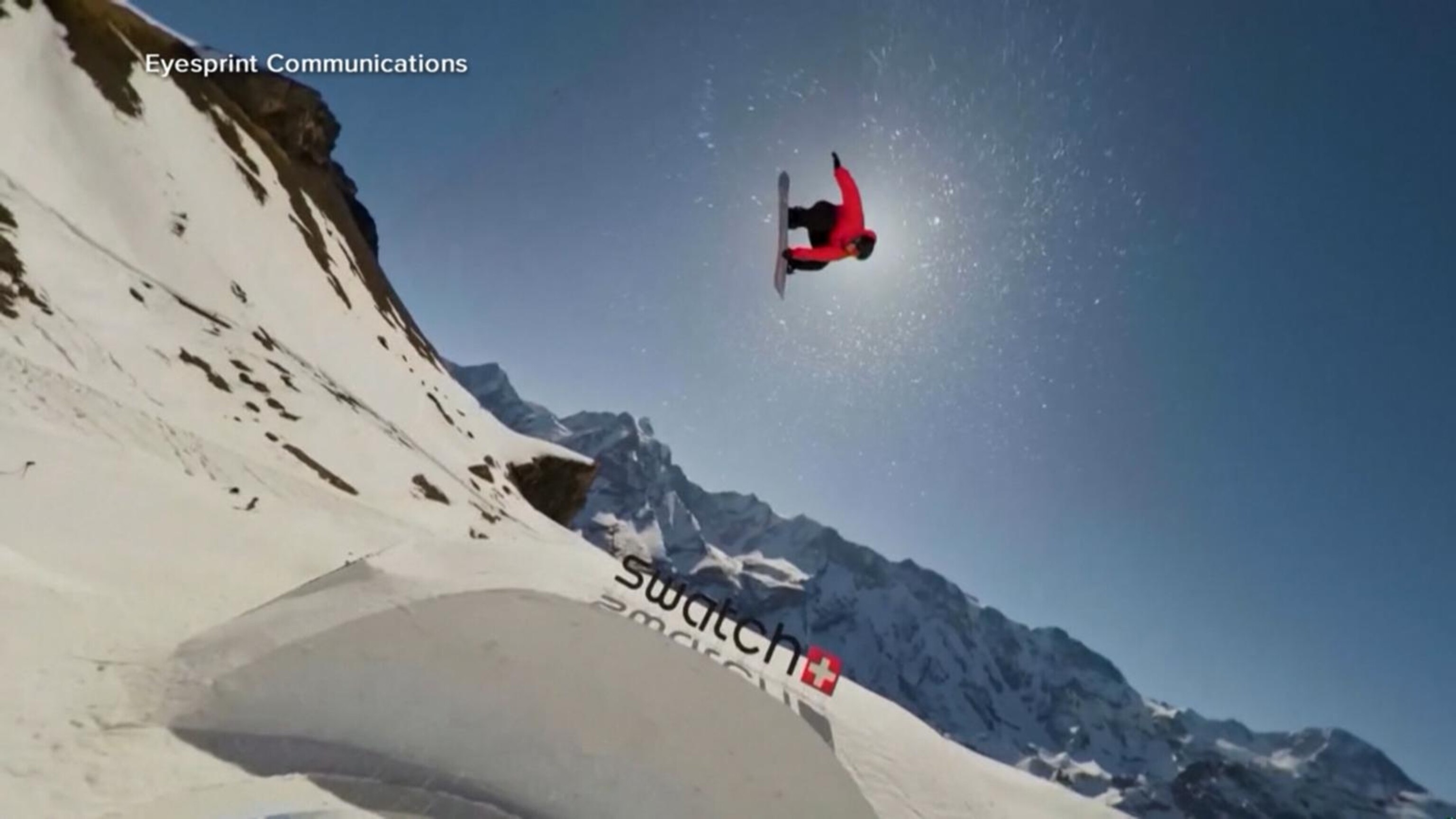 Video Snowboarder makes history with quadruple flip at Swatch