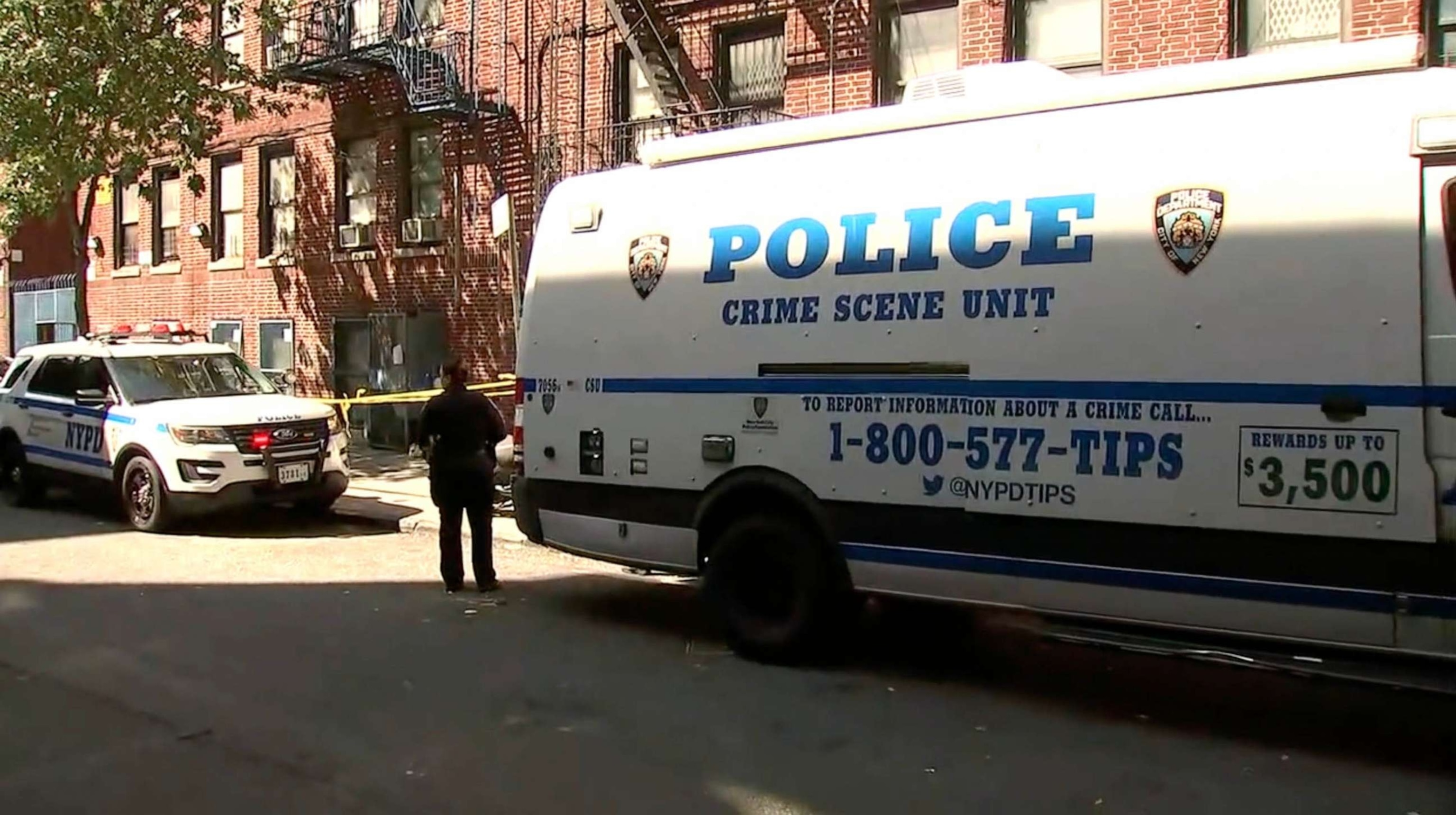 PHOTO: Police and federal drug agents returned Thursday to the Bronx daycare where a one year died and three other children had to be revived with naloxone following exposure to fentanyl to search for hidden drugs.