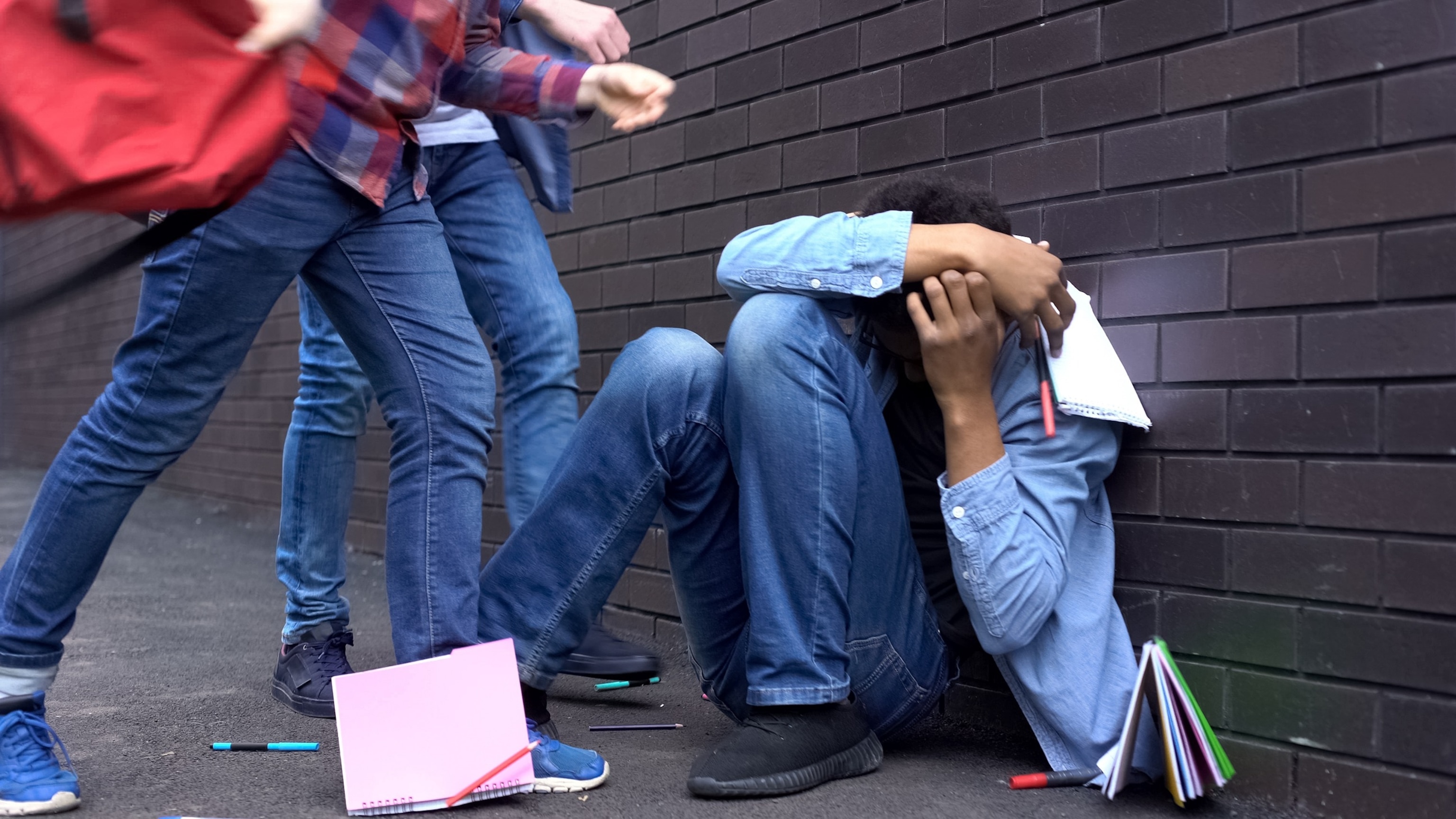 PHOTO: Teenagers bullying in undated stock photo.