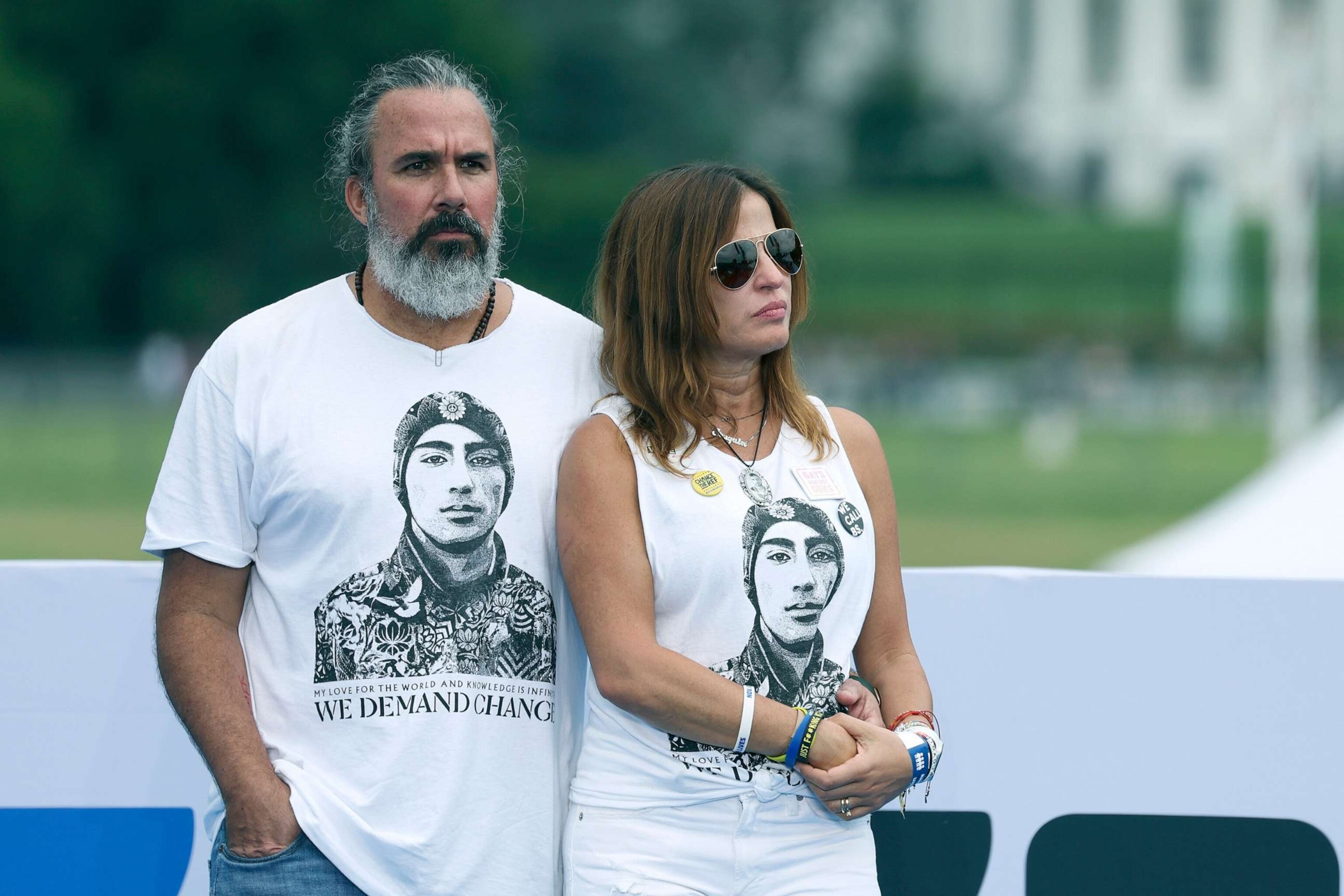 PHOTO: Manuel and Patricia Oliver, parents of Parkland shooting victim Joaquin Oliver, attend a March for Our Lives rally against gun violence on the National Mall, June 11, 2022, in Washington, D.C.