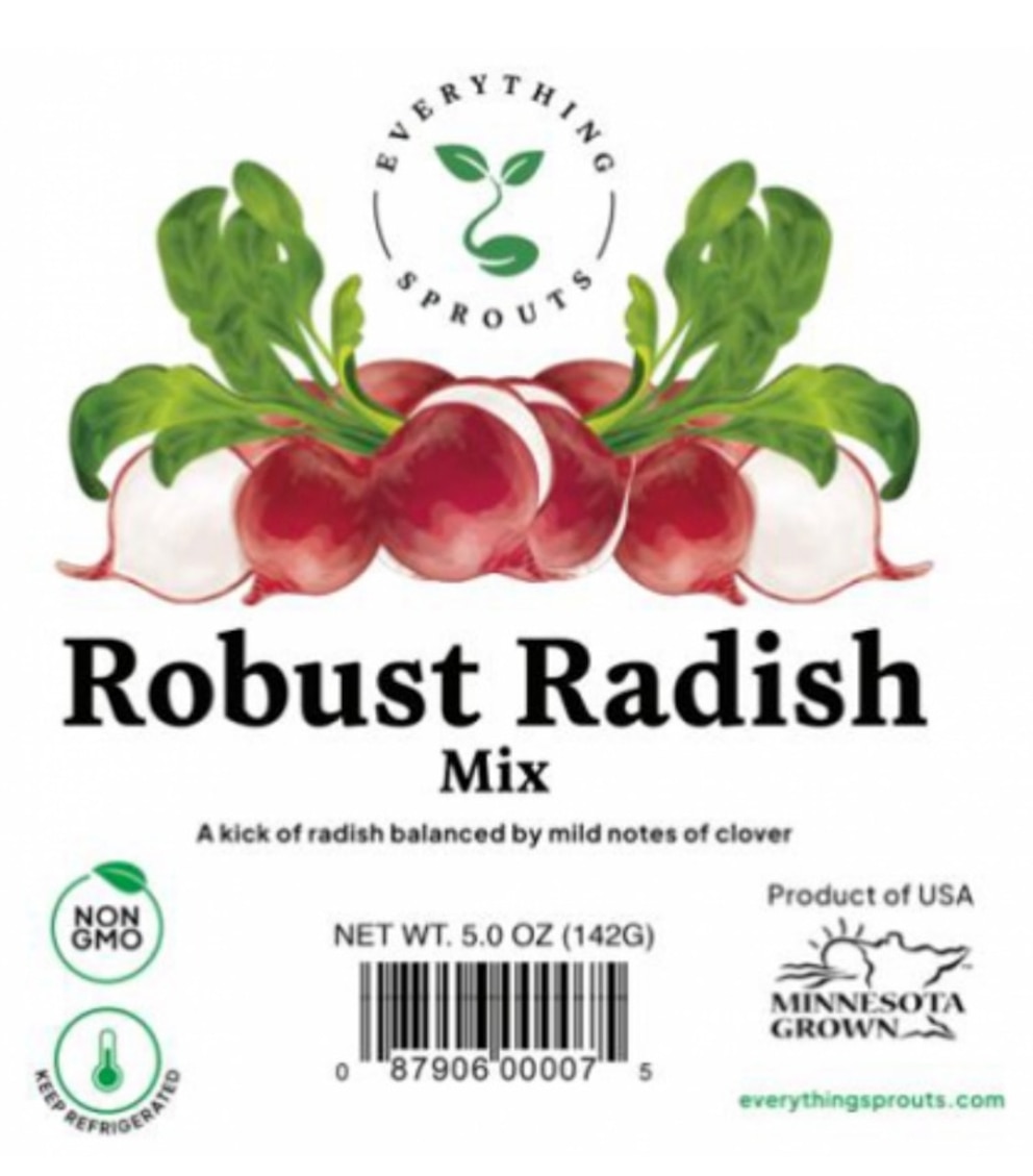 PHOTO: On August 28, 2026, Everything Sprouts, LLC expanded their recall to include certain lots of Robust Radish Sprout Mix.