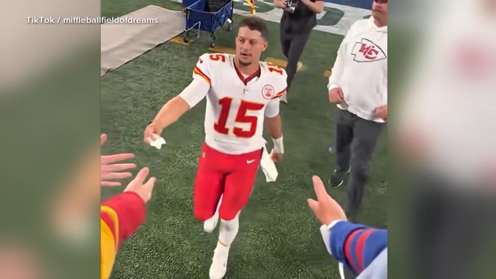 Woman from viral clip taking Mahomes headband from child fan speaks out