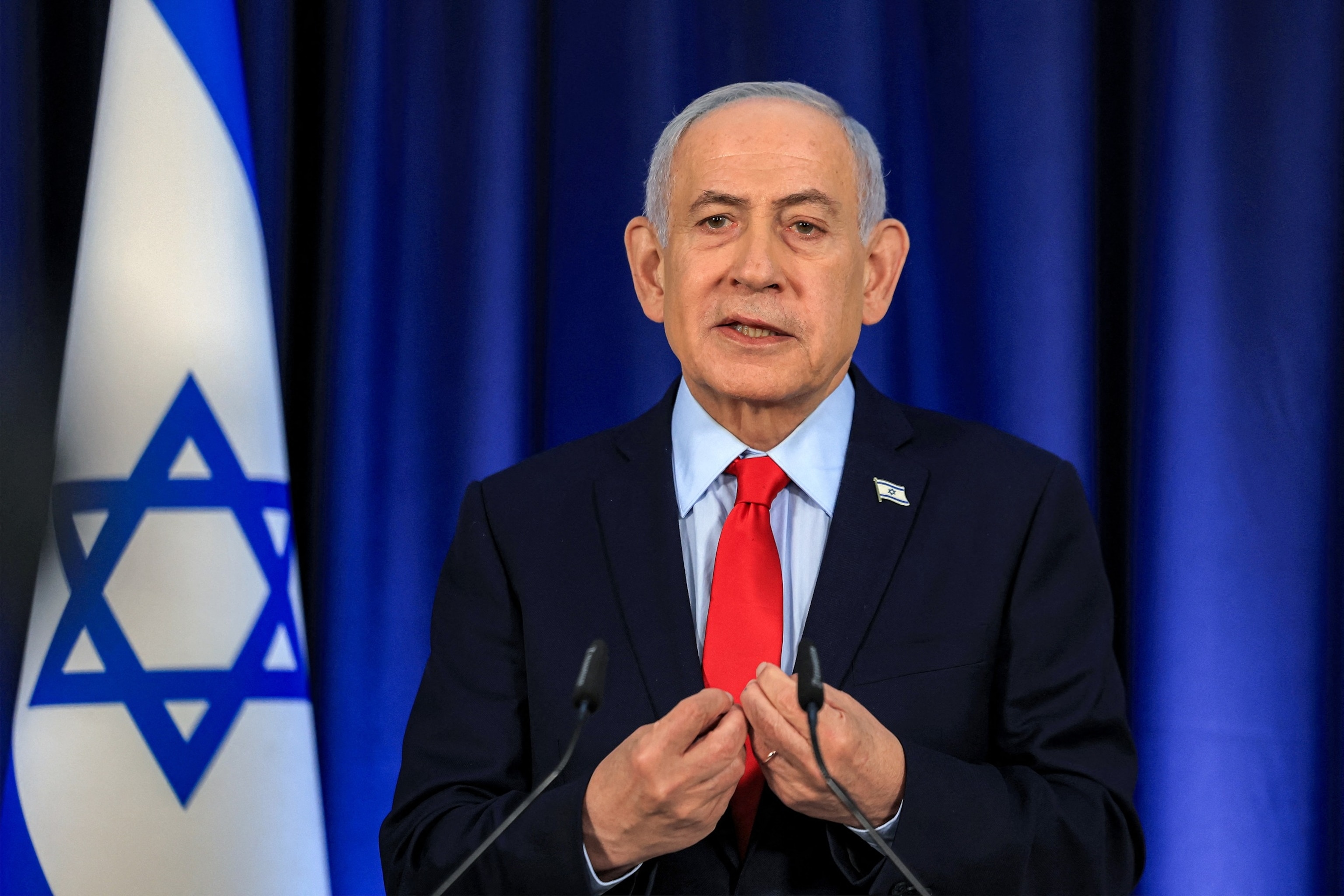 PHOTO: ISRAEL-US-IRAN-WAR-NETANYAHU