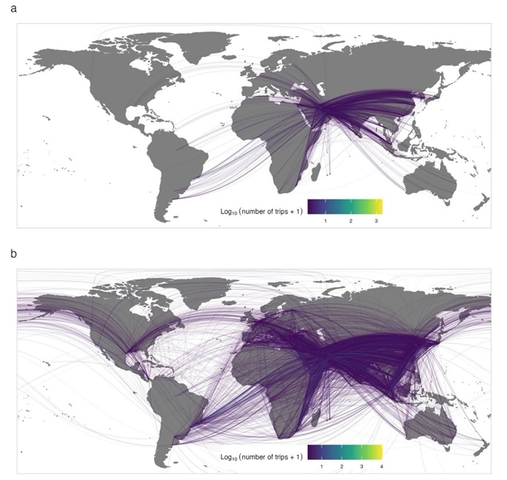 PHOTO: The full shipping network consists of 3,027 unique ships, making 248,362 calls to 3,517 unique ports and anchorages.