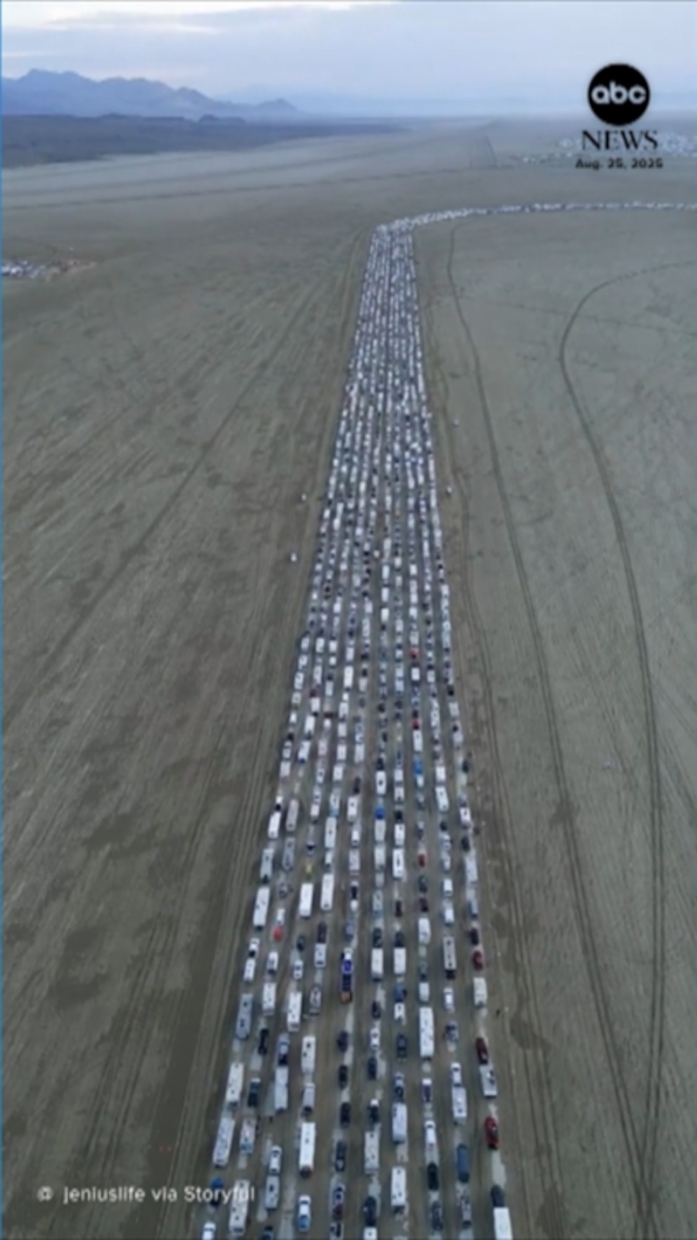 NextImg:Video Huge line of traffic to get into Burning Man festival