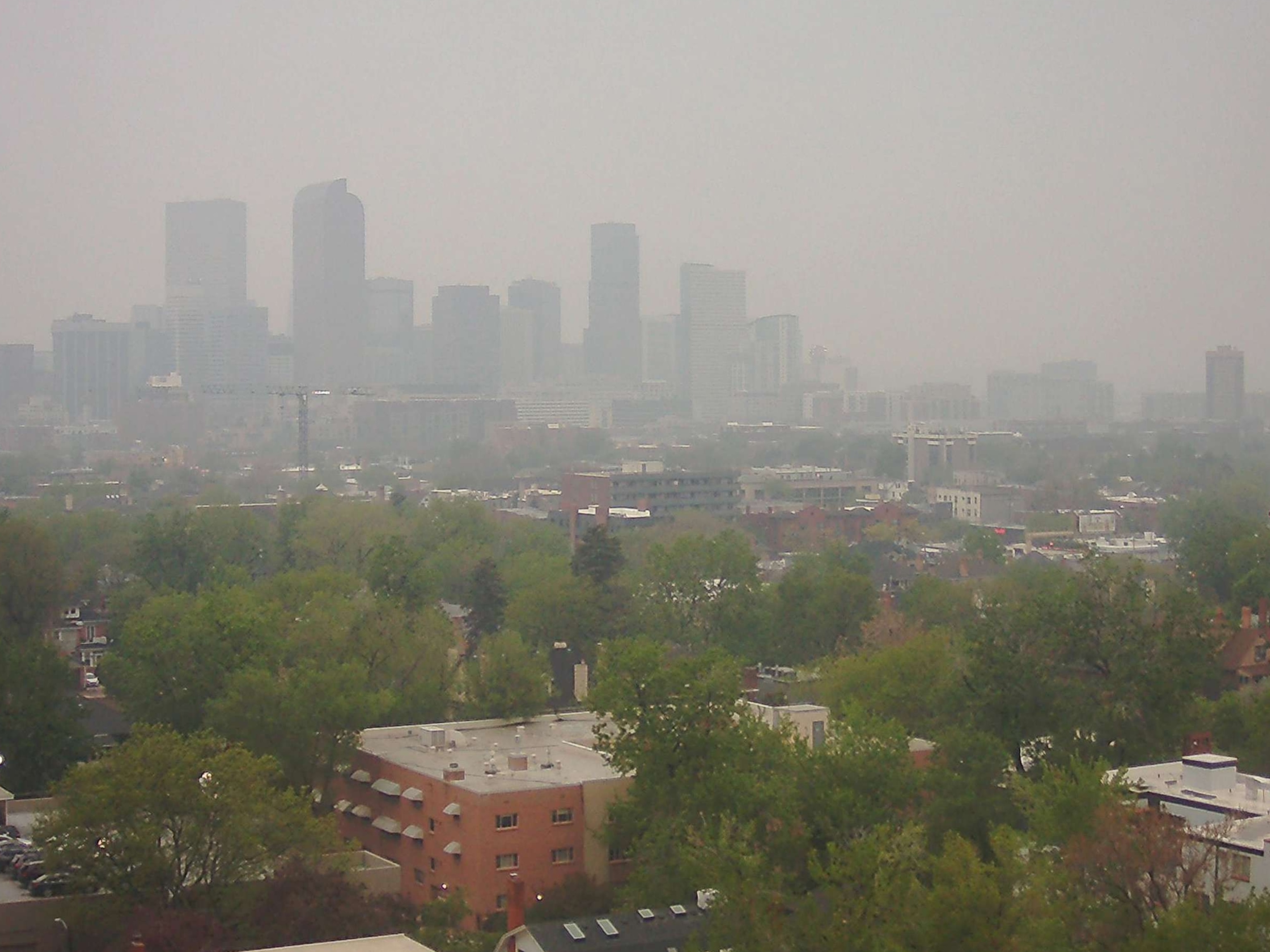 PHOTO: Heavy wildfire smoke transported from Canadian wildfires can be found throughout northeastern Colorado on Friday, including Denver and the entire northern Front Range region.