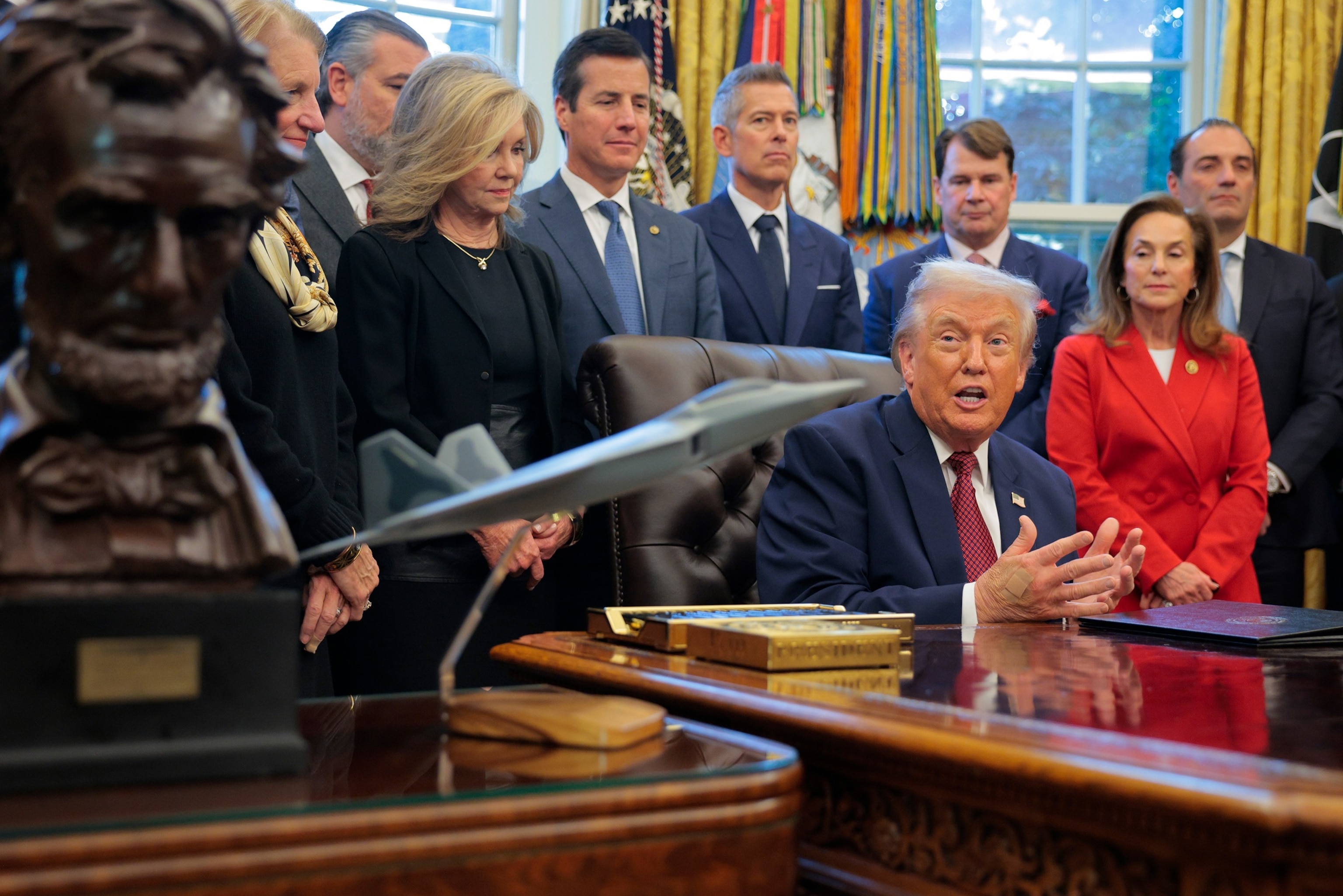 PHOTO: President Donald Trump  makes an announcement on changes to the country's fuel economy standards in the Oval Office at the White House, Dec. 3, 2025.