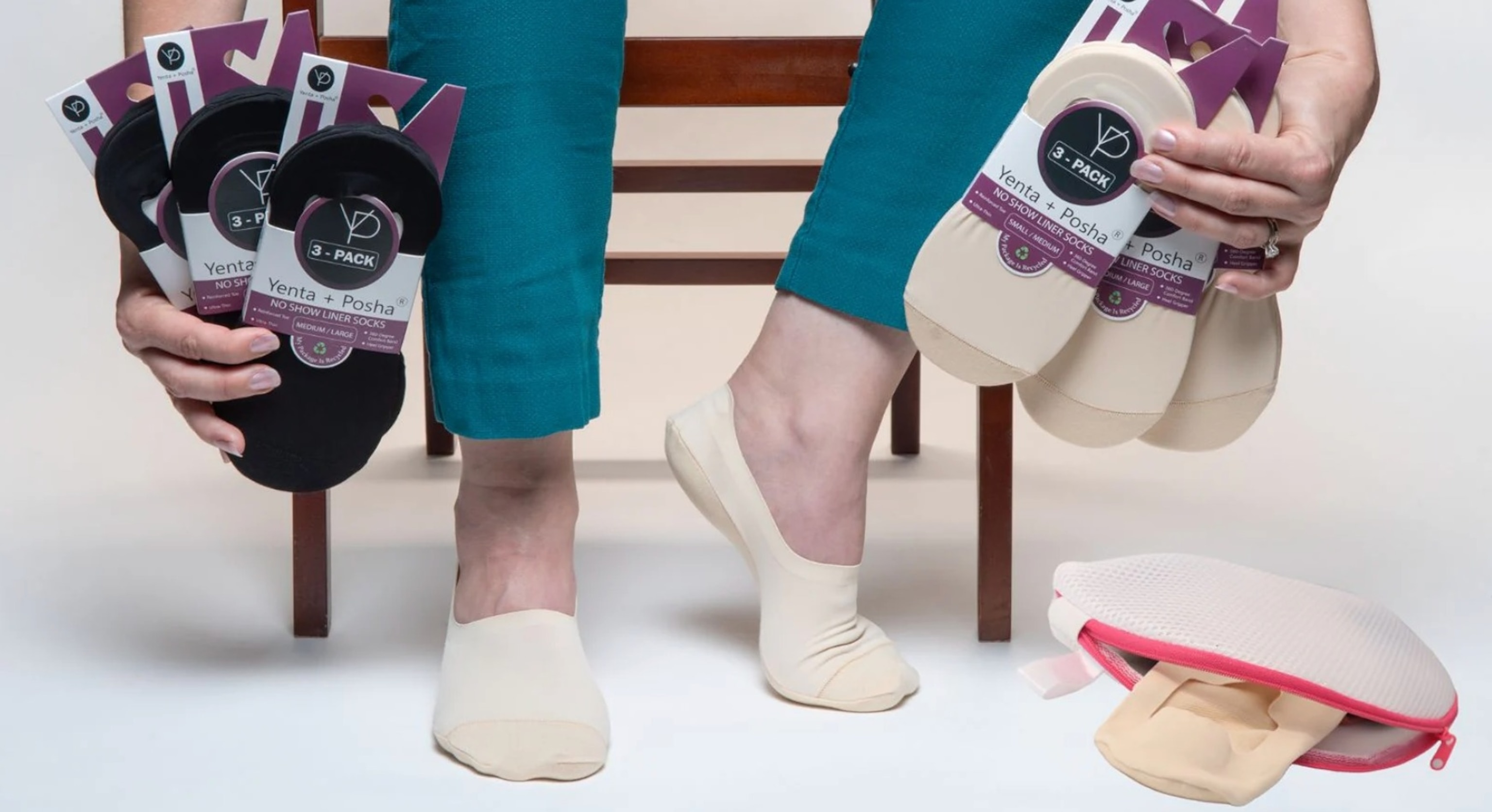 Yenta + Posha: No-Show Liner Socks (3-Pack)