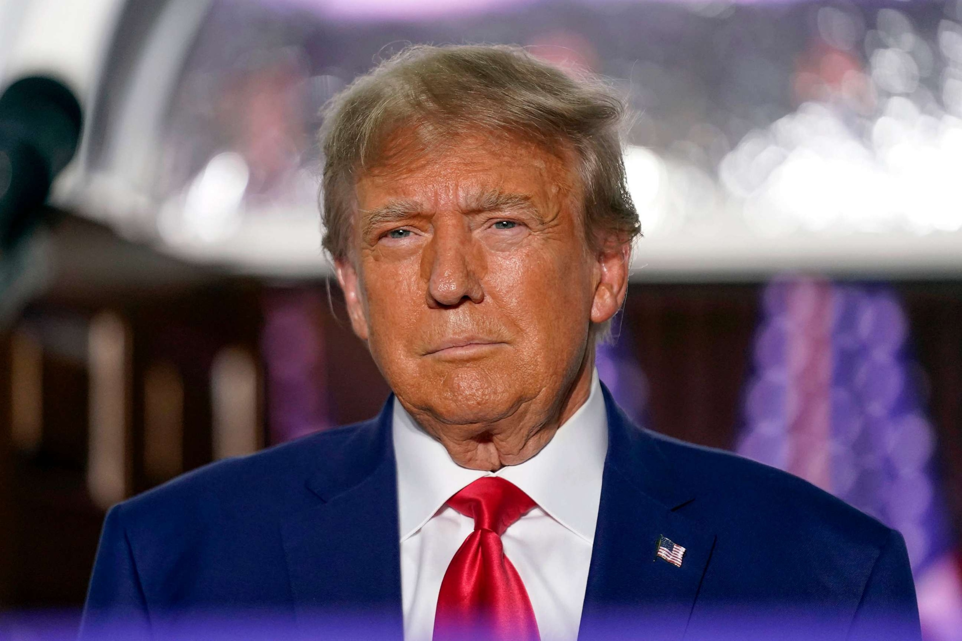 PHOTO: FILE - Former President Donald Trump speaks at Trump National Golf Club in Bedminster, N.J., June 13, 2023.