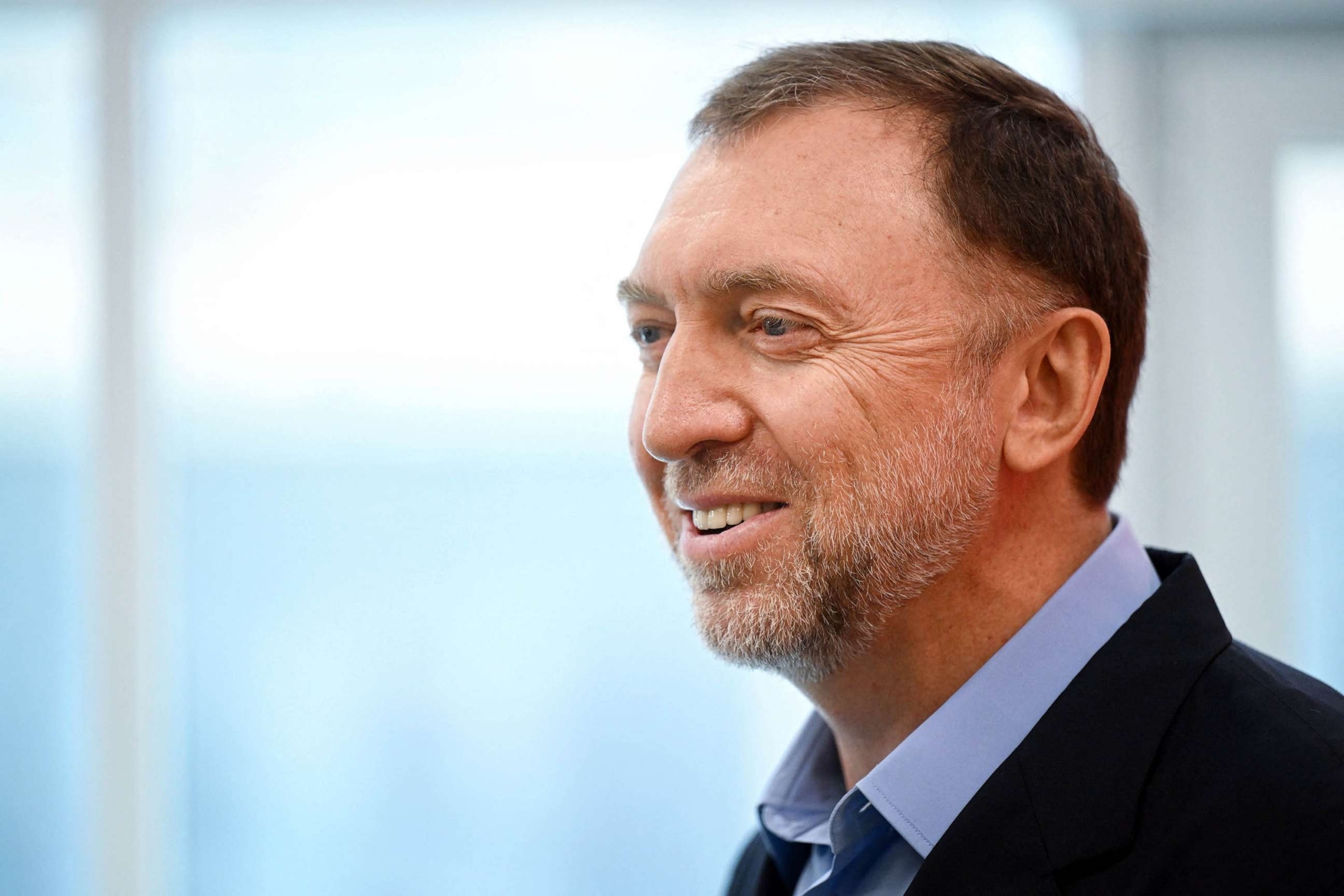 PHOTO: FILE - Russian oligarch Oleg Deripaska addresses media representatives during a press conference in Moscow, June 28, 2022.