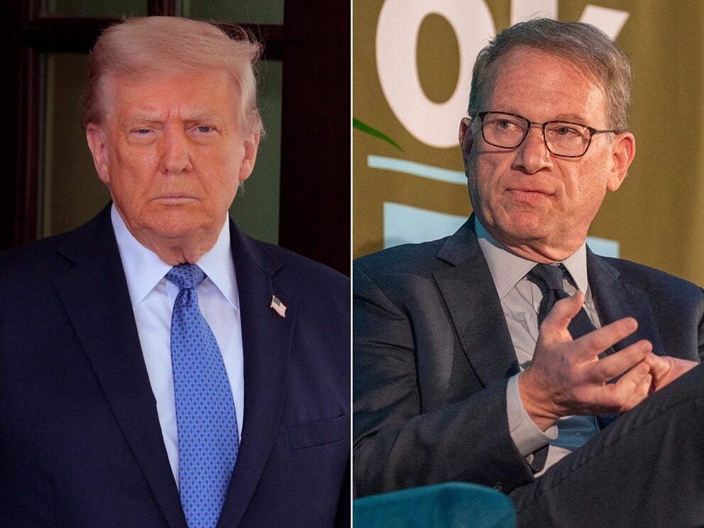 PHOTO: President Donald Trump waits for the arrival of Norway's Prime Minister Jonas Gahr Store to the White House on April 24, 2025. The Atlantic editor-in-chief Jeffrey Goldberg attends the New Orleans Book Festival, March 27, 2025, in New Orleans.
