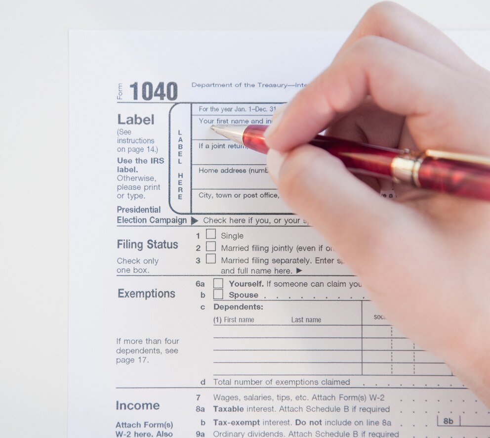 PHOTO: A person does their taxes in an undated stock photo. 