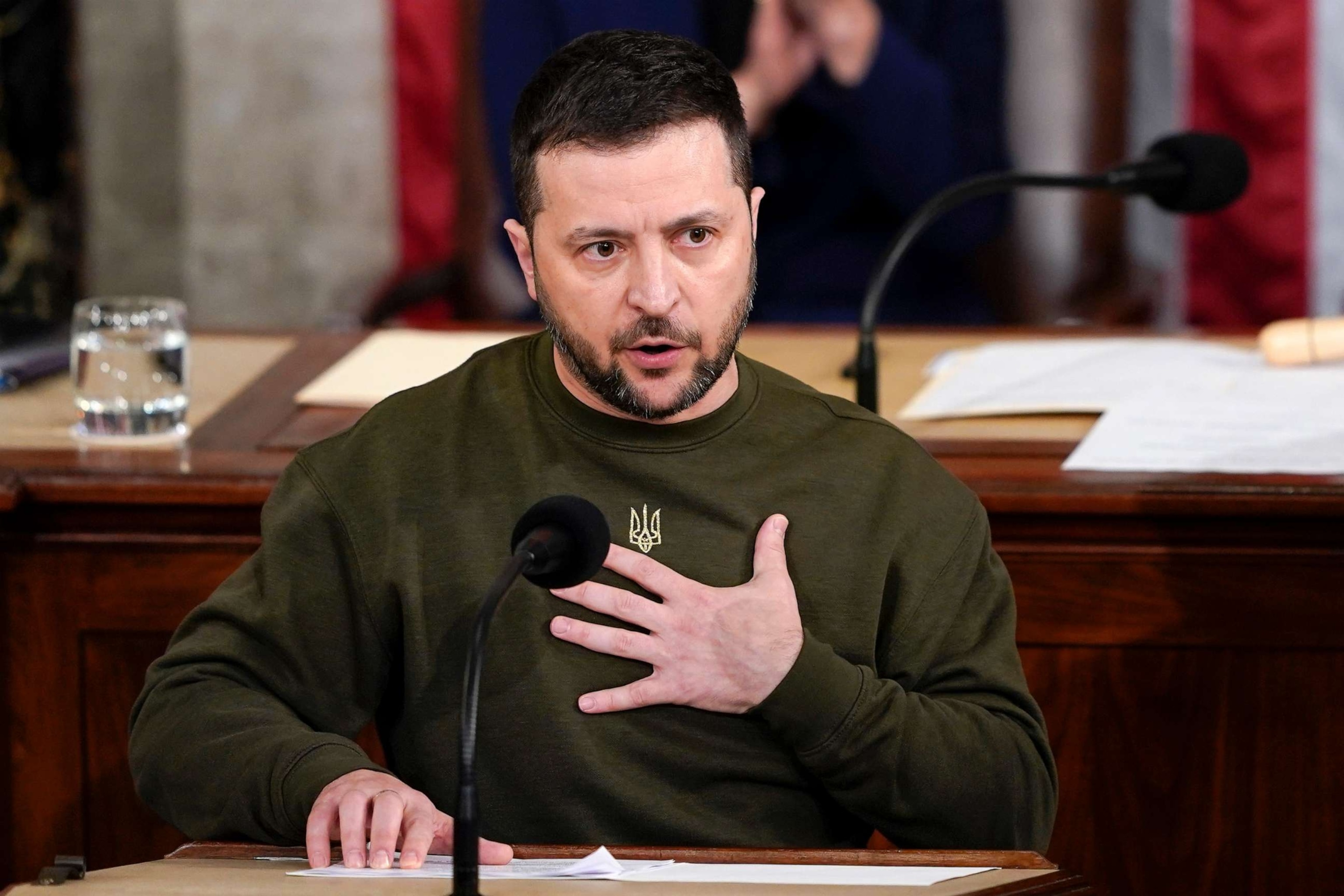 PHOTO: Ukrainian President Volodymyr Zelenskyy addresses a joint meeting of Congress on Capitol Hill in Washington, Dec. 21, 2022.