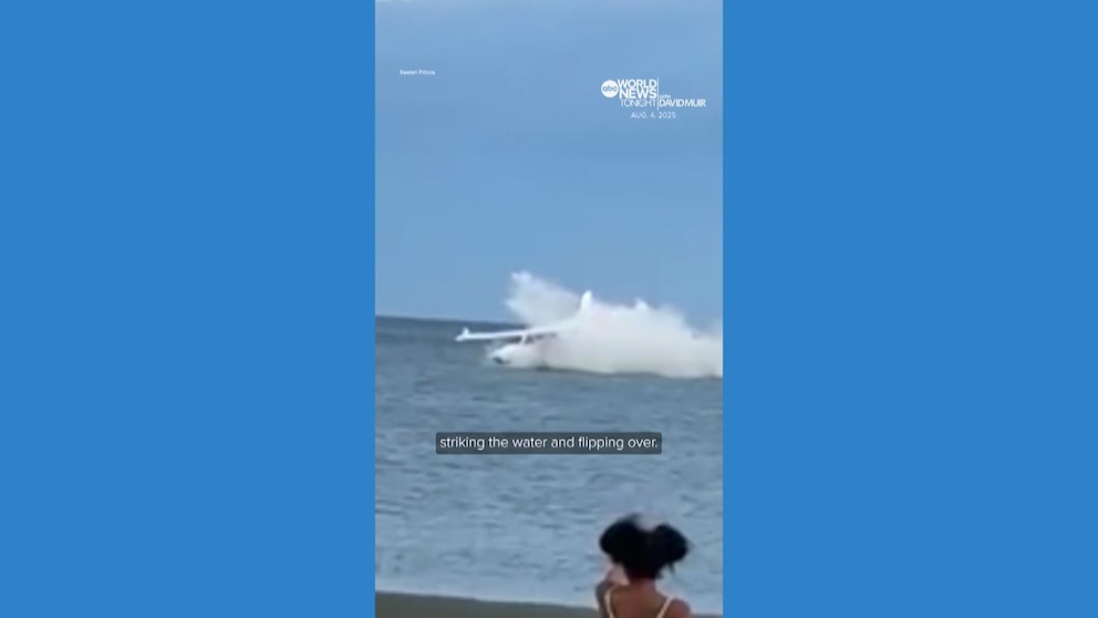 NextImg:Video Dramatic rescue of pilot after plane crashes into ocean off North Carolina coast