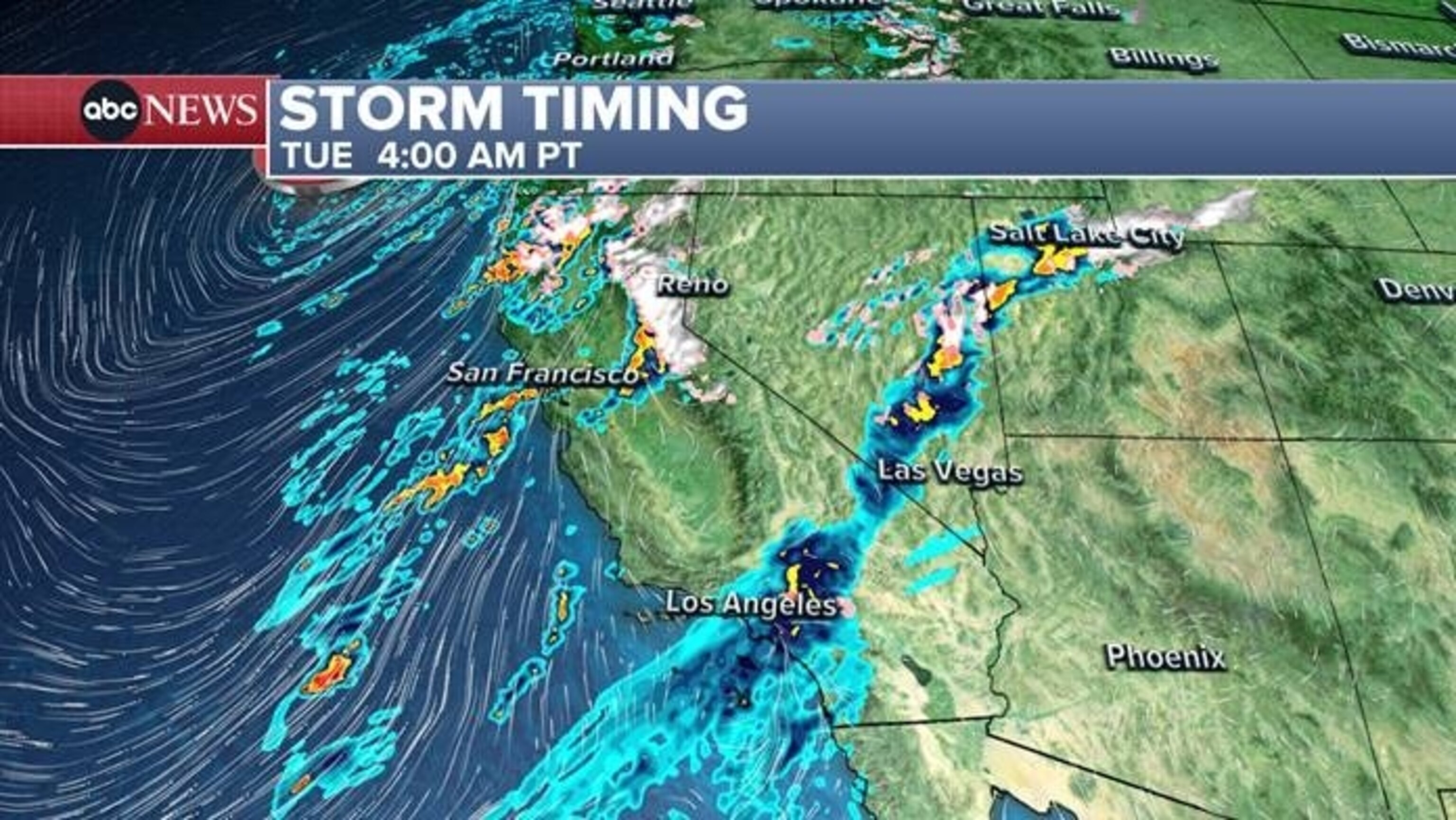 PHOTO: Storm timing for Tuesday.