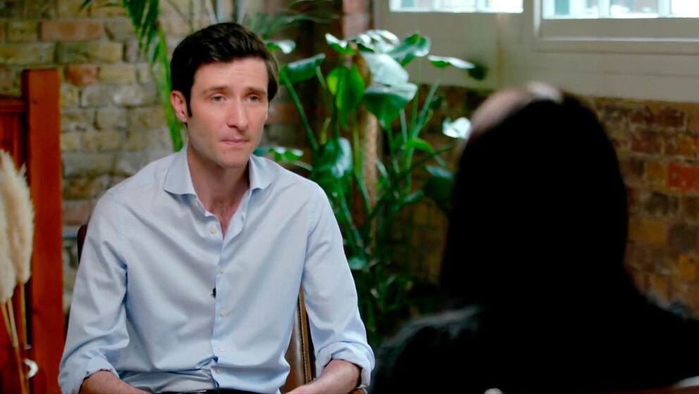 PHOTO: ABC News' Patrick speaking with 'Evie', a British woman who alleges Andrew Tate sexually assaulted her in 2014. ABC’ News is not using her real name at her request.