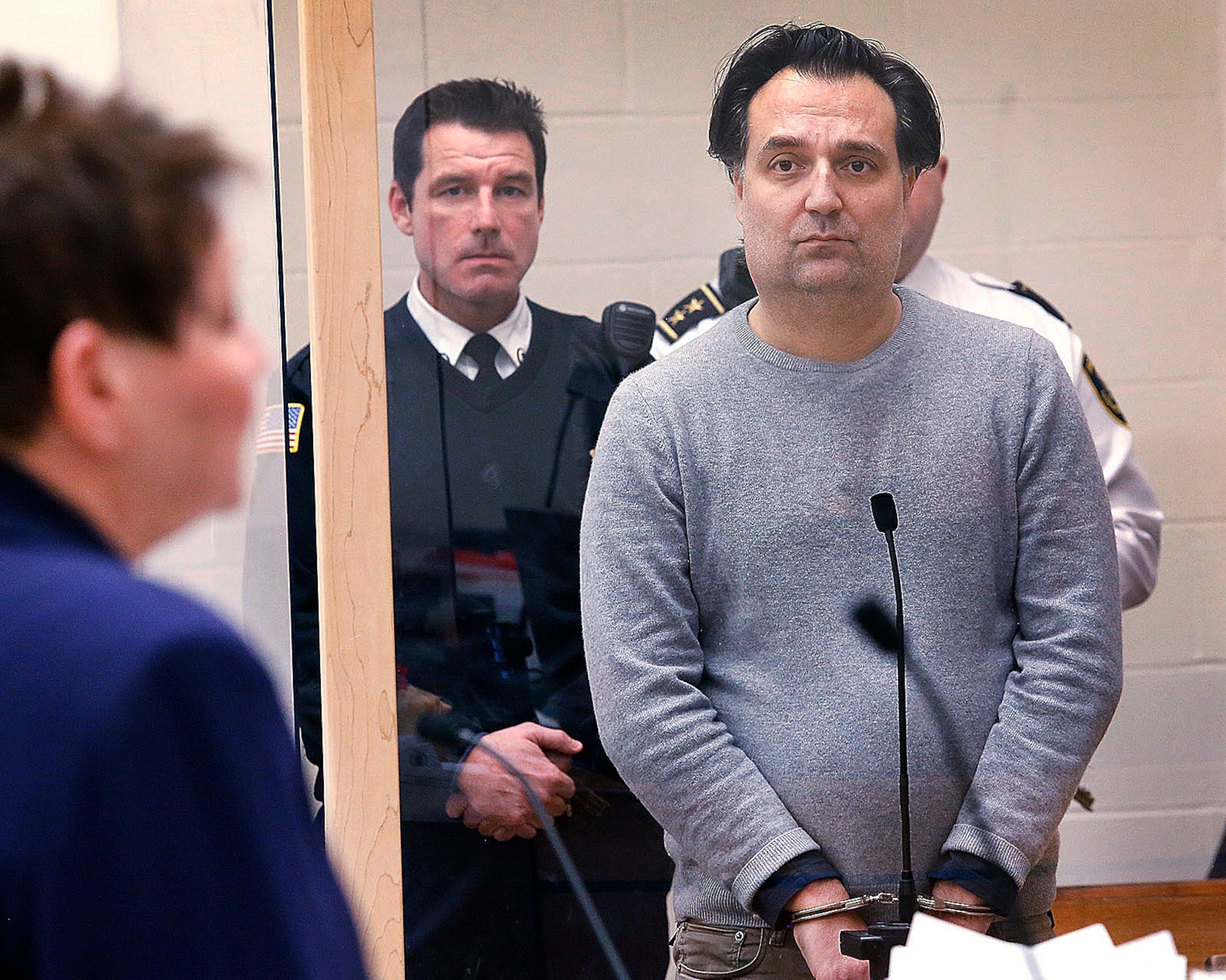 PHOTO: Brian Walshe stands during his arraignment in Quincy District Court, in Quincy, Mass., Monday, Jan. 9, 2023, to face charges in connection with misleading investigators. Walshe has been charged with the murder of his wife.