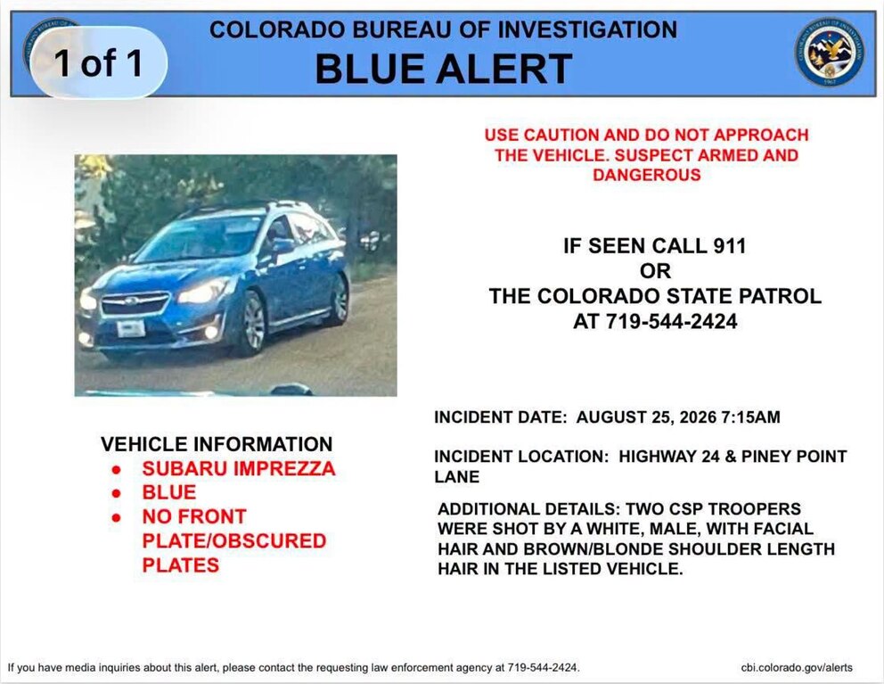 PHOTO: A Blue Alert from the Colorado Bureau of Investigation