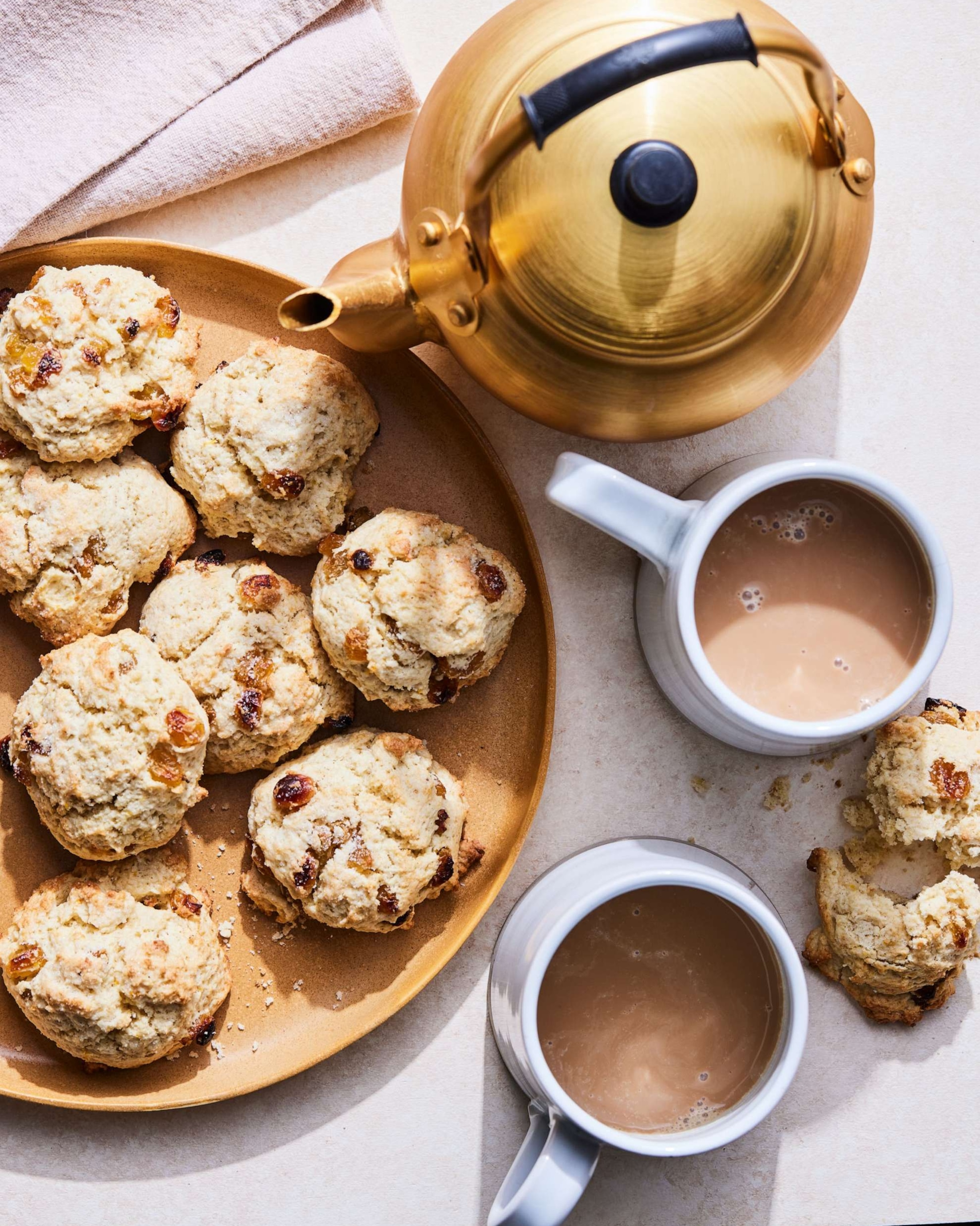 PHOTO: A tray of cakes and chai tea from "Unwind: A Devotional Cookbook for the Harried and Hungry Hardcover."