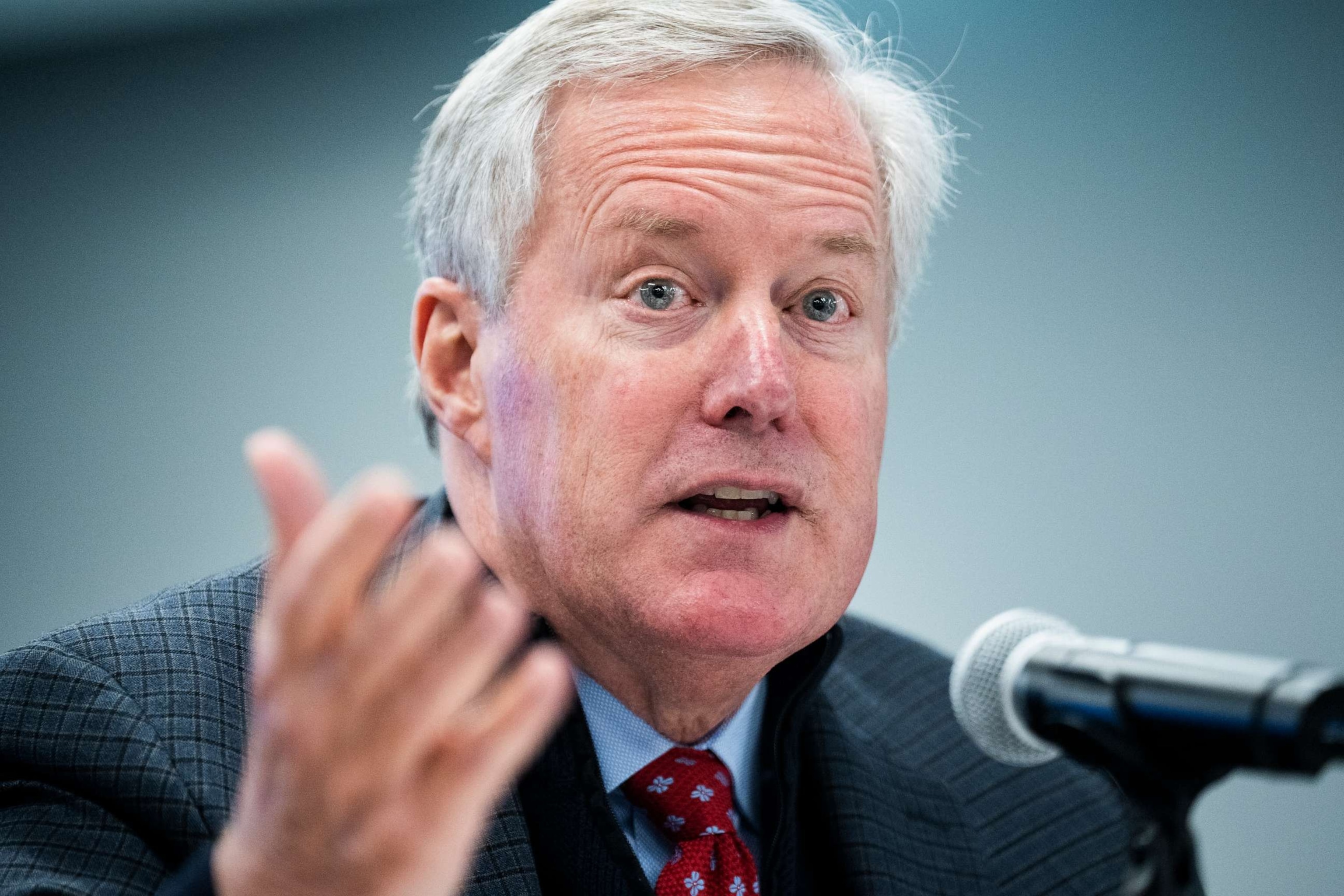 PHOTO: Former White House chief of staff, Mark Meadows speaks during a forum on House and GOP Conference rules for the 118th Congress in Washington, Nov. 14, 2022.