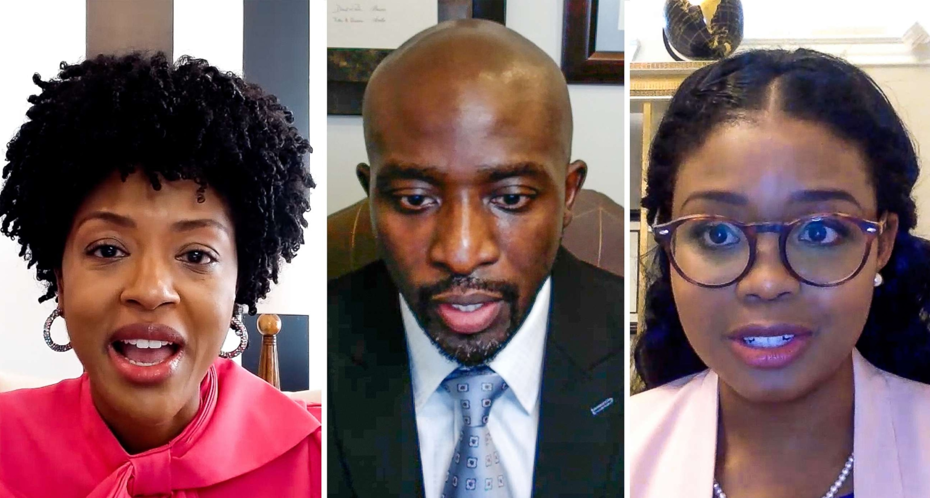 PHOTO: Dr. Chris Pernell, Dr. Dare Adewumi, and Dr. Rosandra Daywalker speak out about racial discrimination in the medical field.