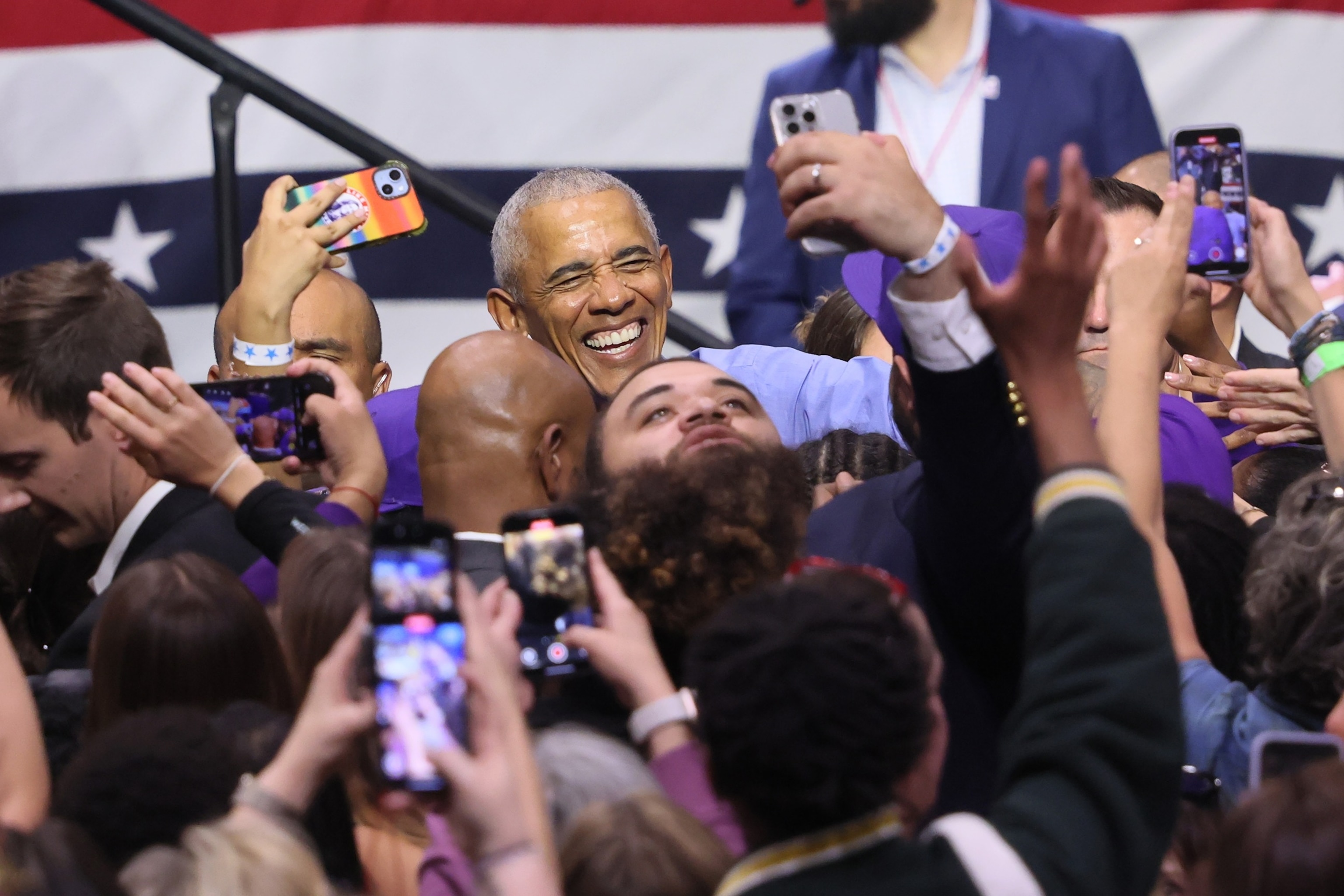 PHOTO: ***BESTPIX*** Former President Obama Campaigns With NJ Gubernatorial Candidate Mikie Sherrill