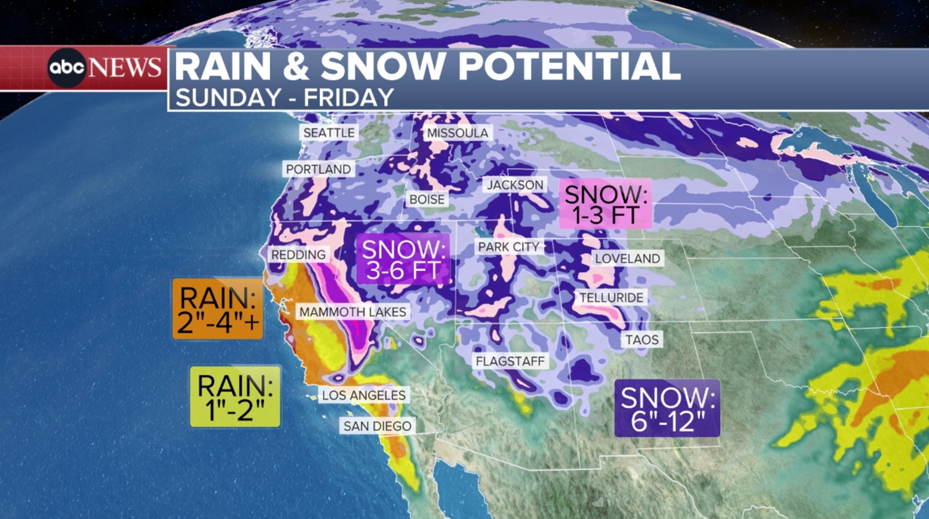 PHOTO: rain snow potential map