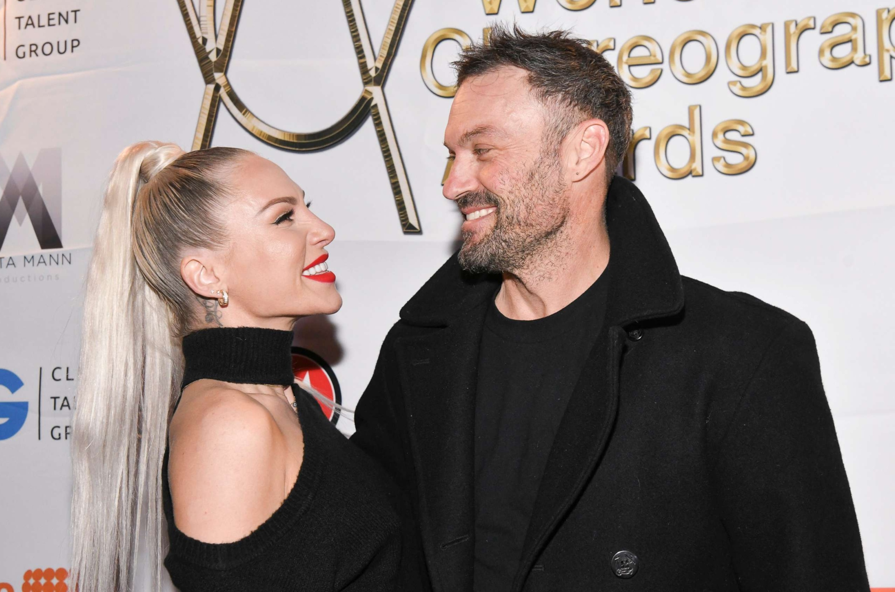 PHOTO: Sharna Burgess and Brian Austin Green attend the World Choreography Awards in Los Angeles Dec. 13, 2021.