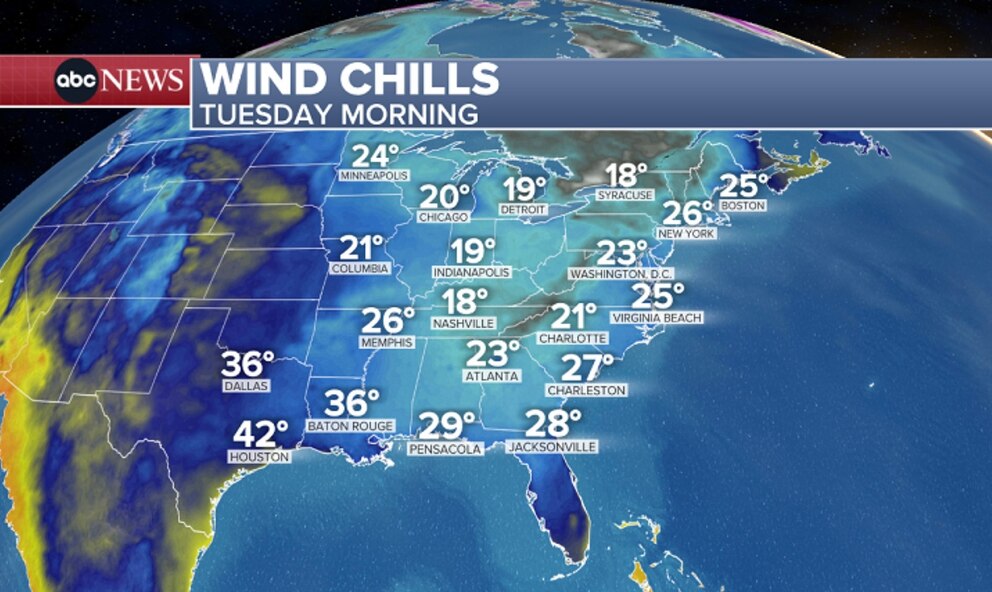 PHOTO: wind chill map