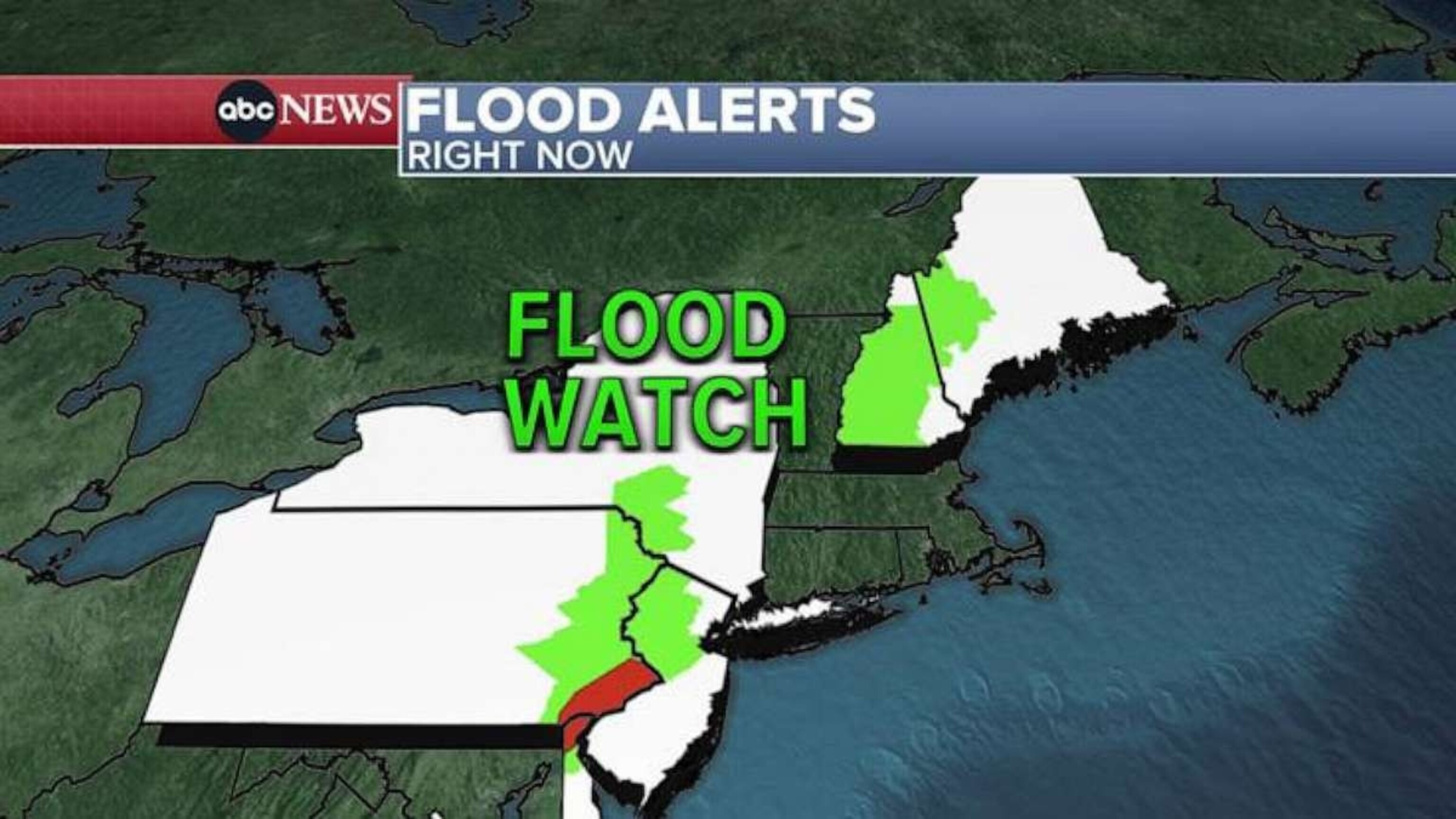 PHOTO: A flood watch was in effect from Delaware to Maine on the morning of June 27, 2023.