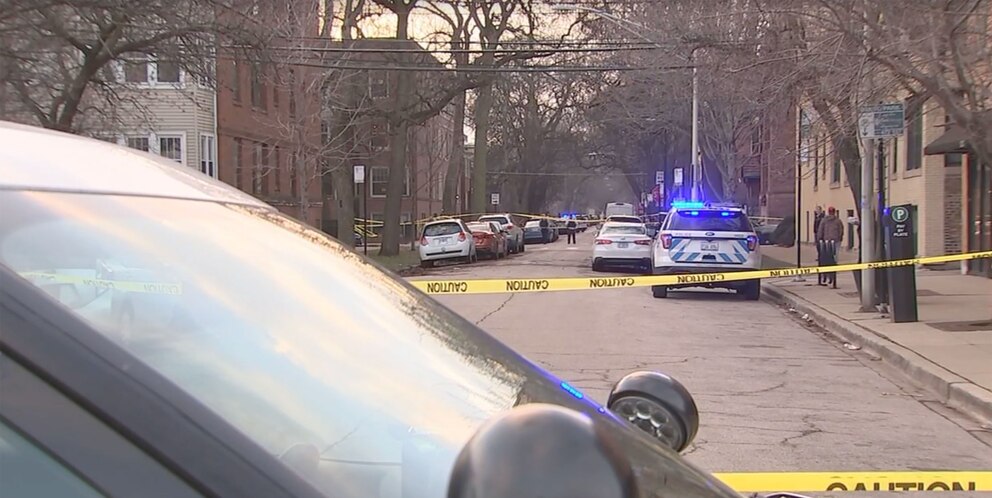 PHOTO: 3 teens shot, 1 fatally, in apparent targeted attack near their Chicago high school, Nicholas Senn High School, Feb. 1, 2024.