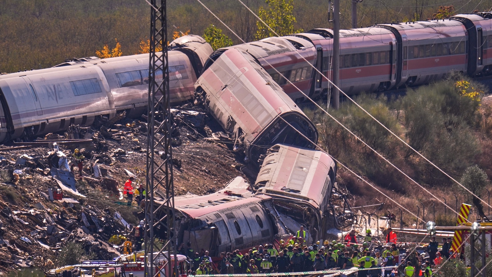 At least 64 killed in train collision on high-speed line in Spain