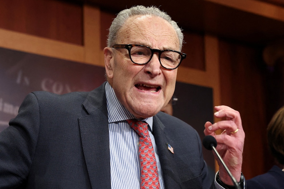 PHOTO: Senate Democratic Leader Chuck Schumer speaks following Senate votes on competing healthcare plans, at the U.S. Capitol in Washington,  December 11, 2025.  