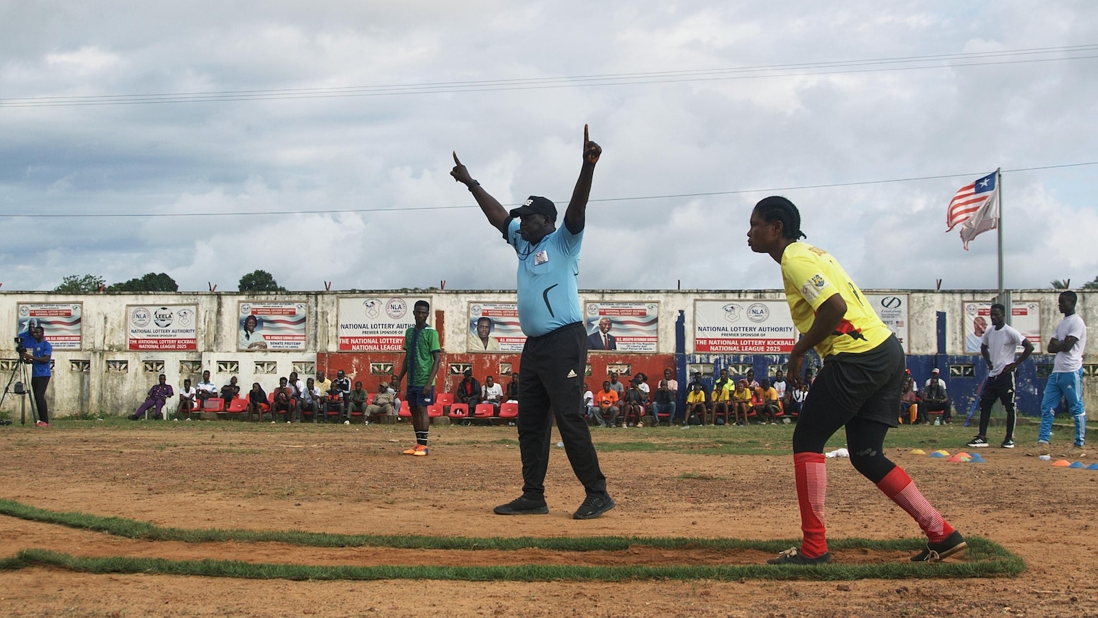 In Liberia's version of baseball, there are no bats and no men