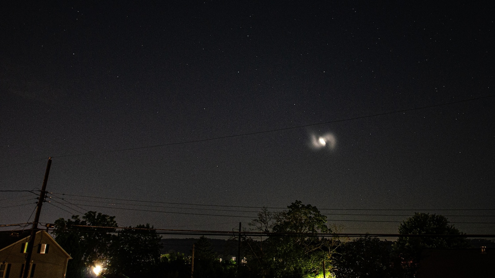 Stargazers dazzled as spirals of light appear in night sky