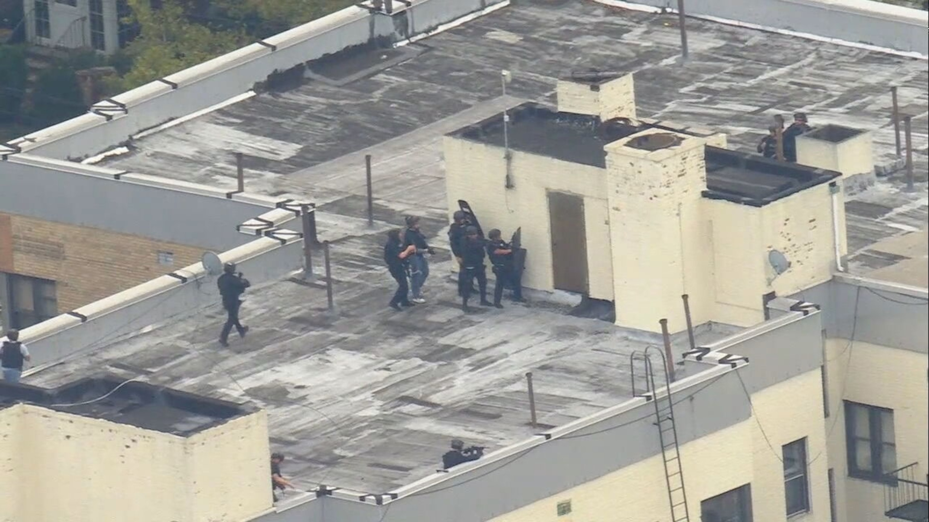 PHOTO: In this screen grab from a video, law enforcement personnel are on the scene where two police officers were shot in Newark, N.J., on Nov. 1, 2022.