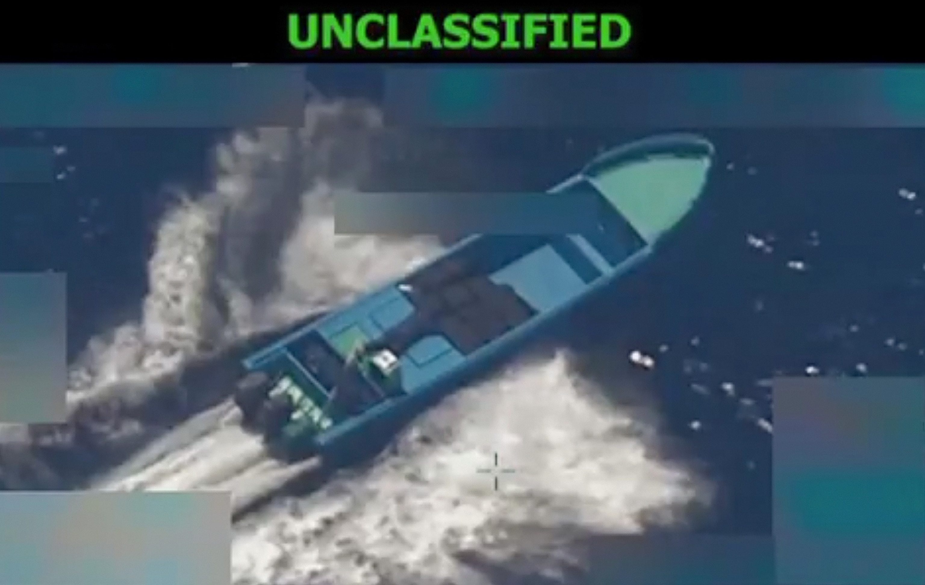 PHOTO: Secretary of War Pete Hegseth announced that the Department of War conducted a lethal kinetic strike on a vessel being operated by a Designated Terrorist Organization and conducting narco-trafficking in the Eastern Pacific on Oct. 21, 2022.