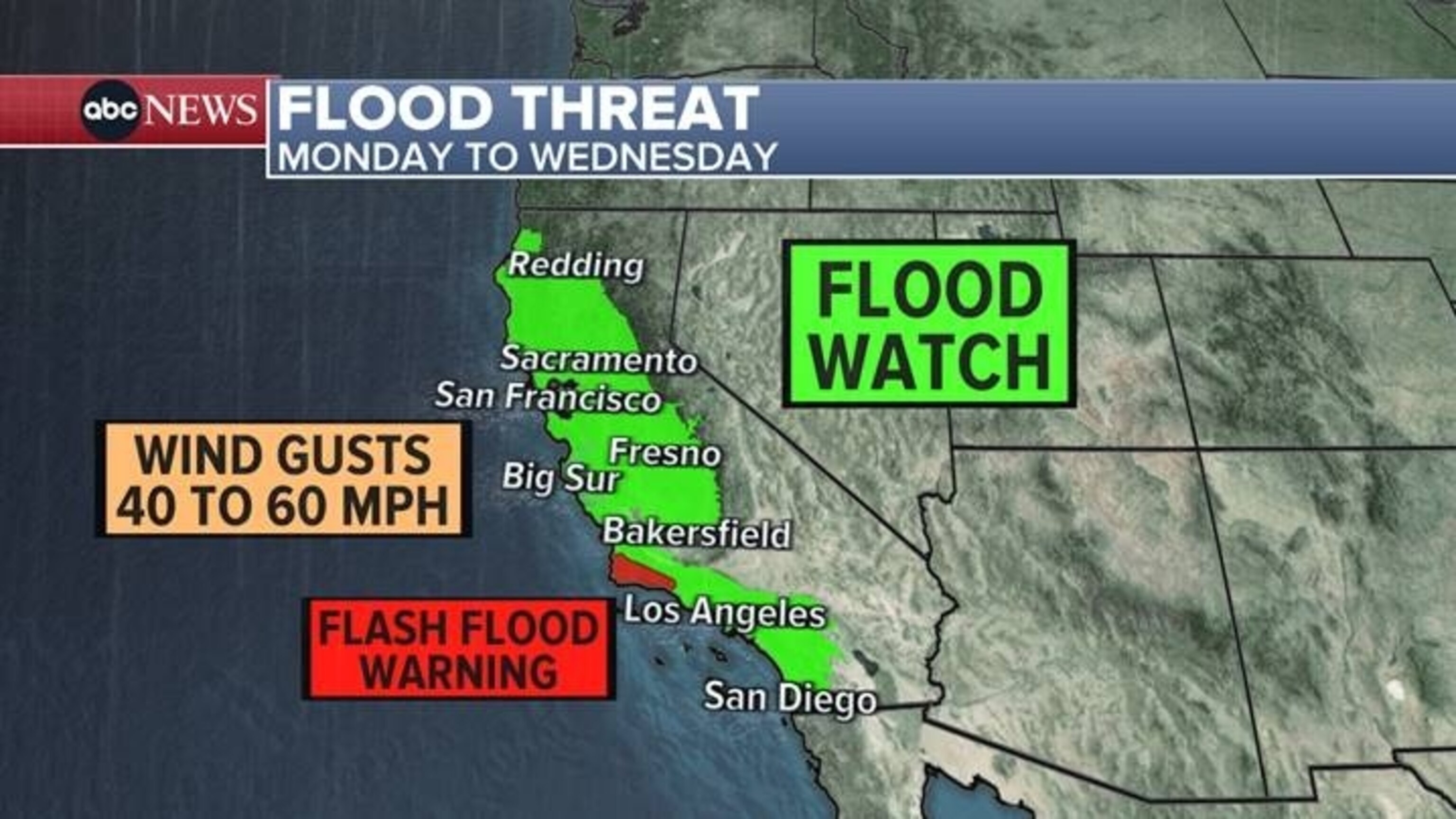 PHOTO: Flood threat Monday to Wednesday.