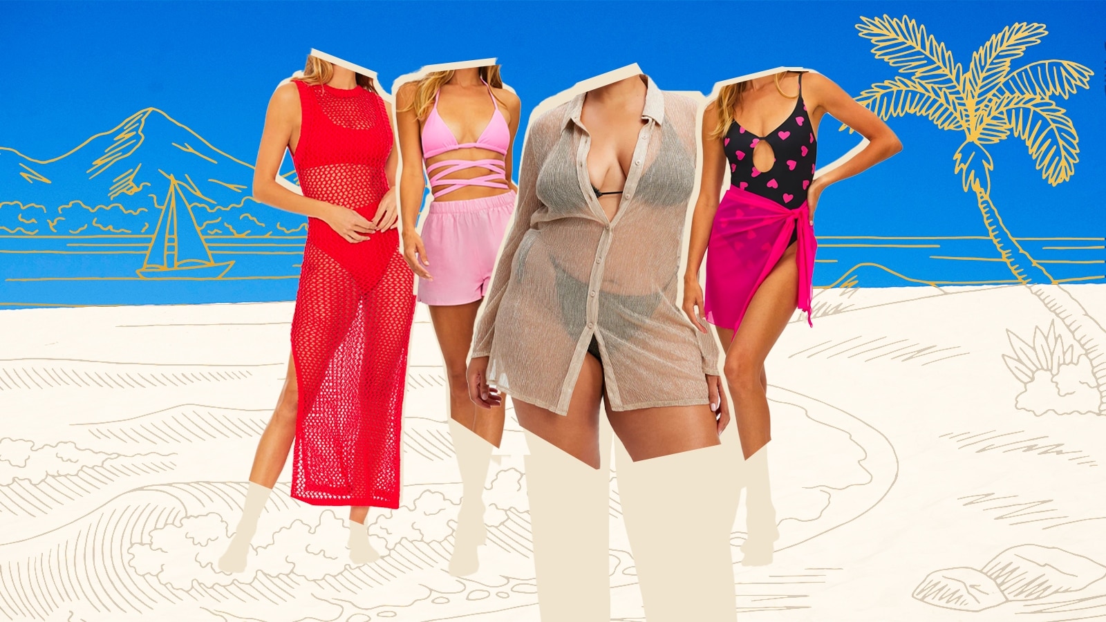 Shop women's beachwear dresses, cover ups, and sarong wraps