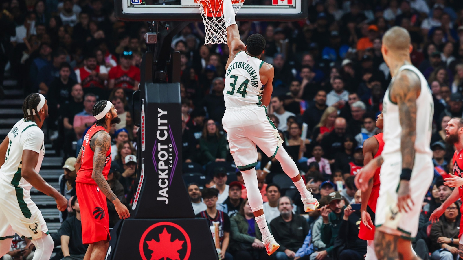 Giannis Antetokounmpo Posts Historic Double-Doubles as Bucks Beat Raptors 122-116
