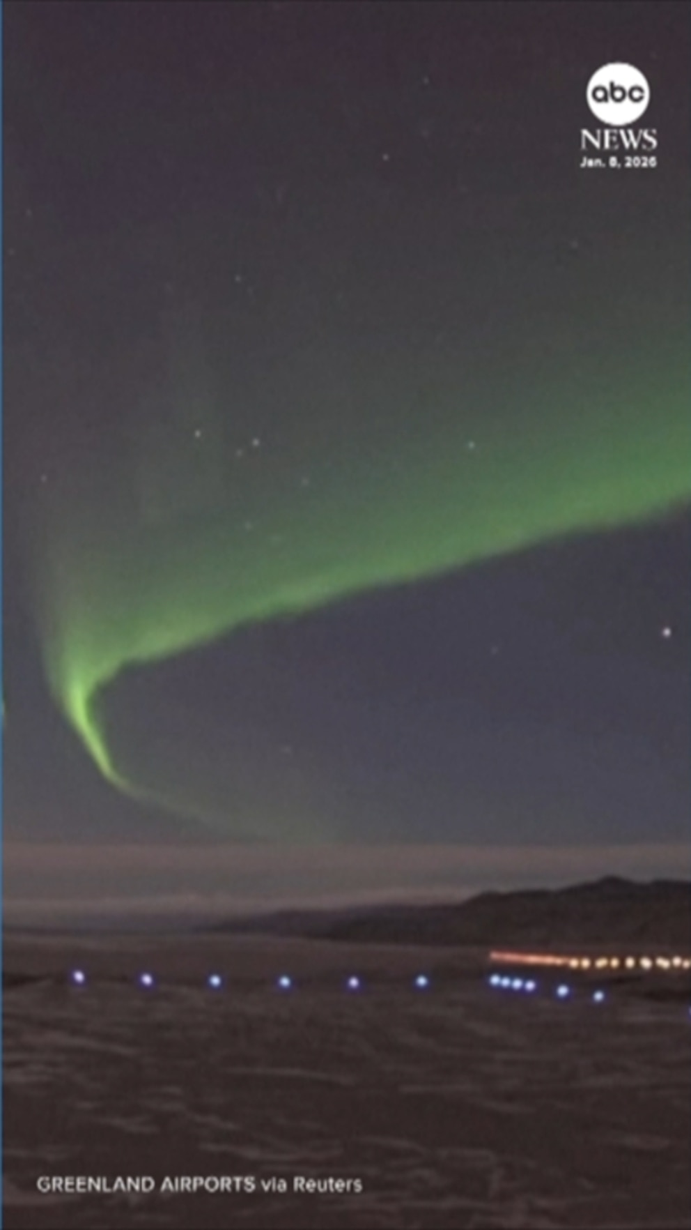 WATCH:  Northen lights shimmer is skies over Greenland