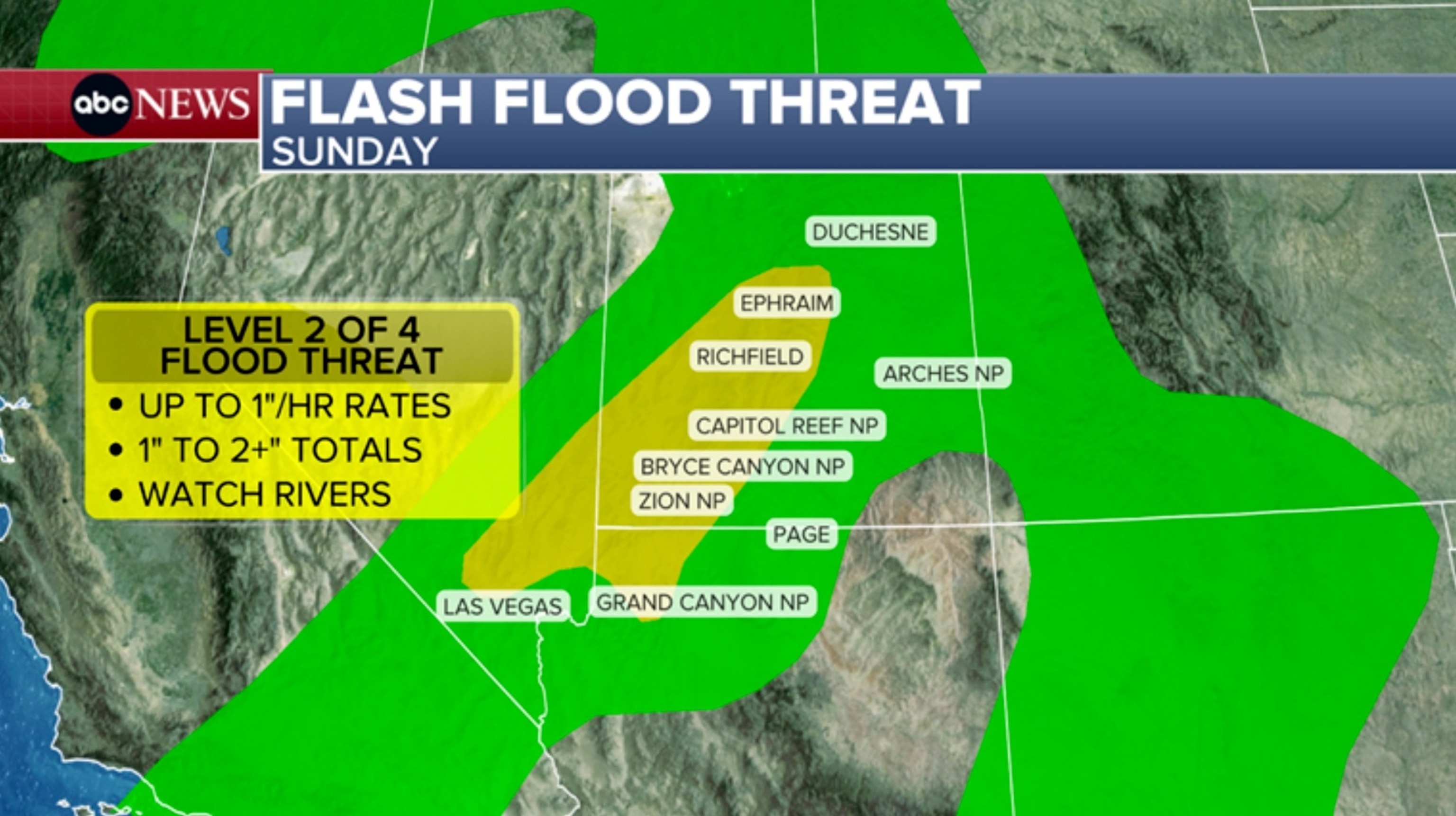 PHOTO: flash flood threat map