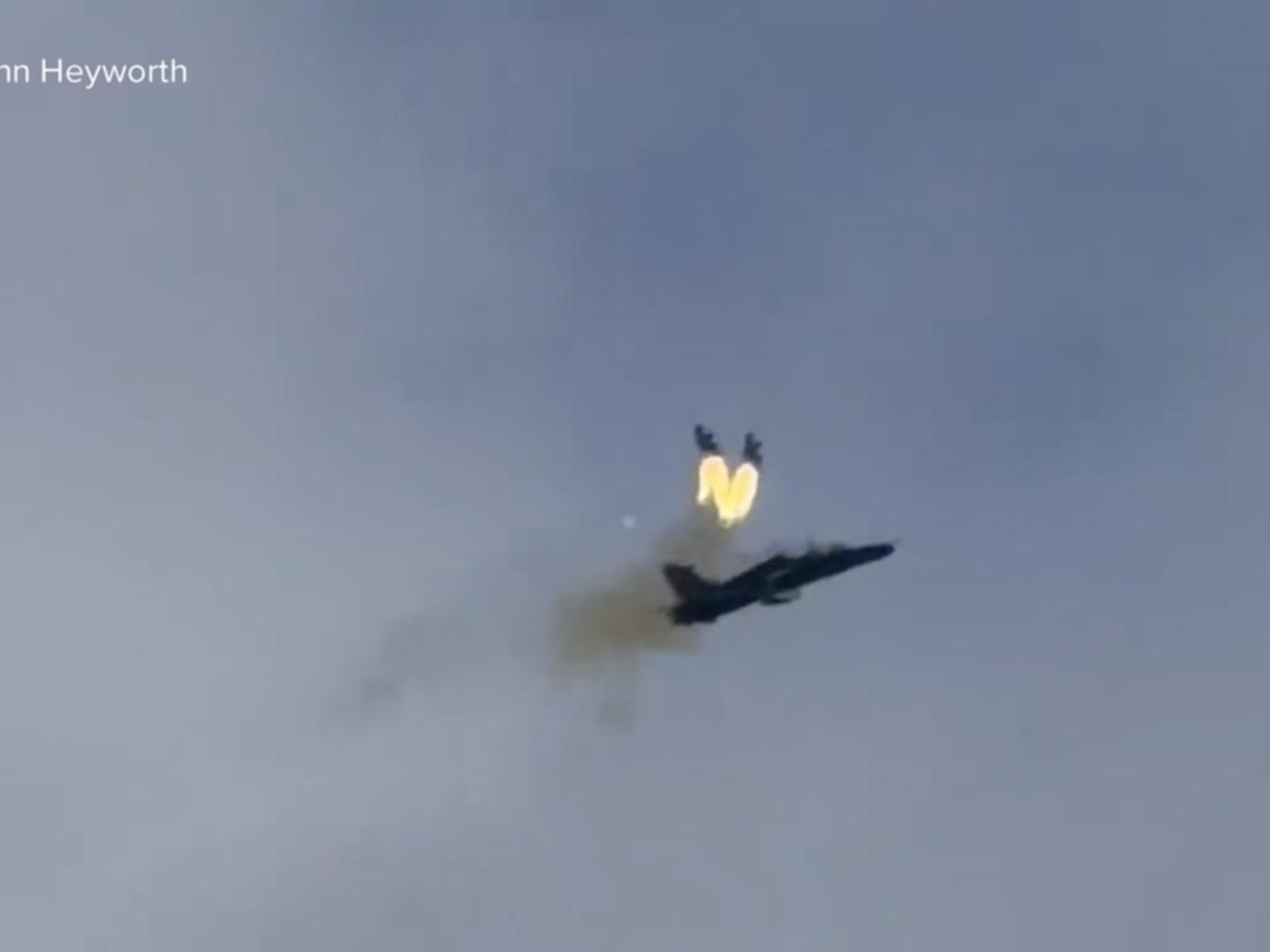 Video Pilots eject as military jet crashes - ABC News